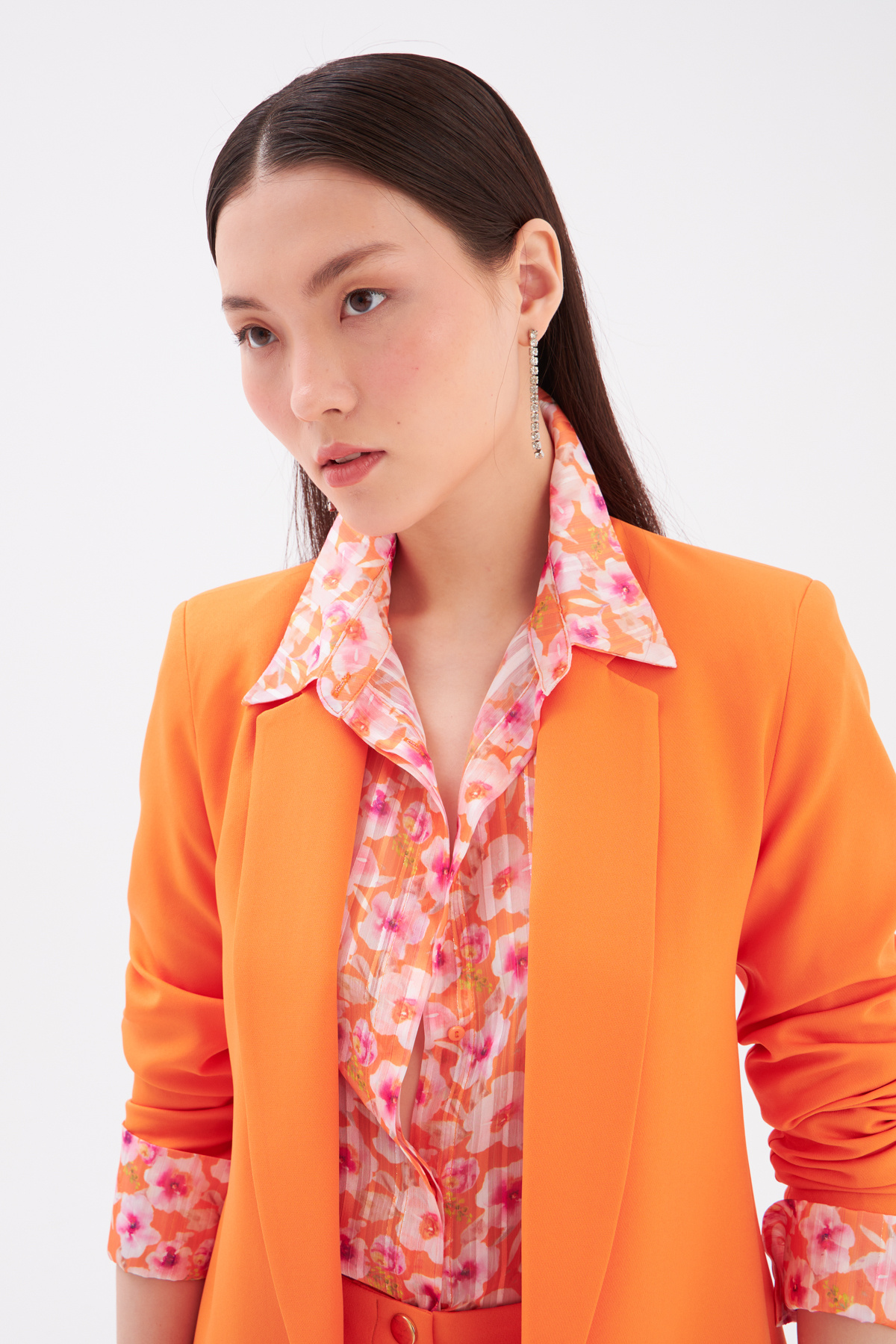 Classic collar slim fit jacket - ORANJ