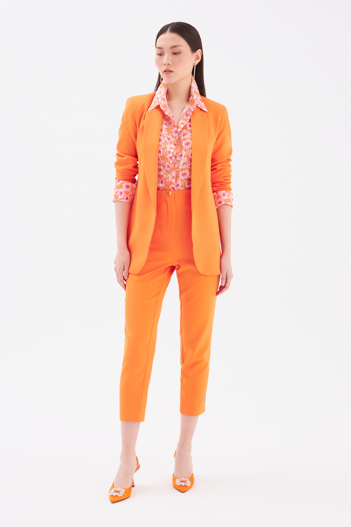 Classic collar slim fit jacket - ORANJ