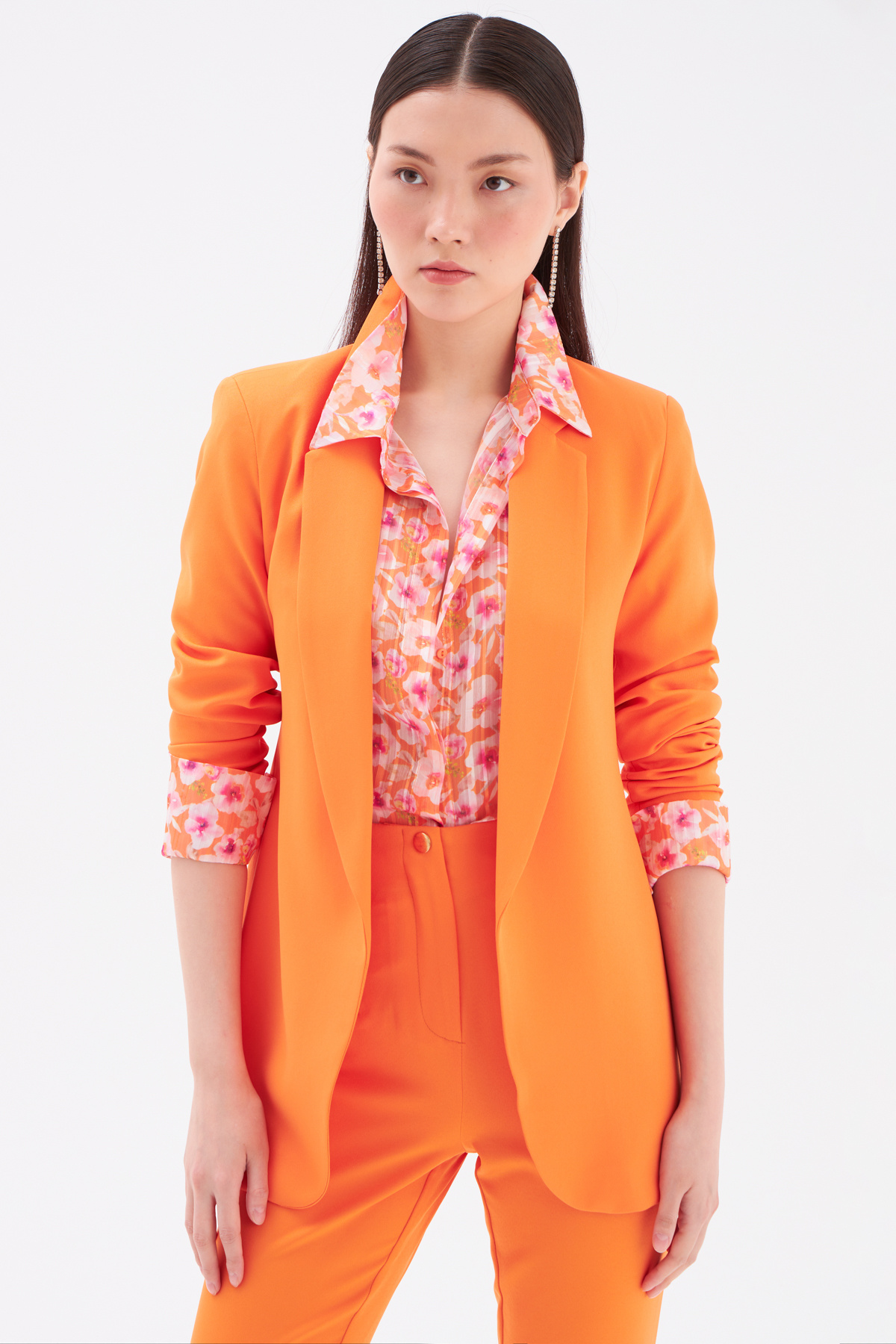 Classic collar slim fit jacket - ORANJ