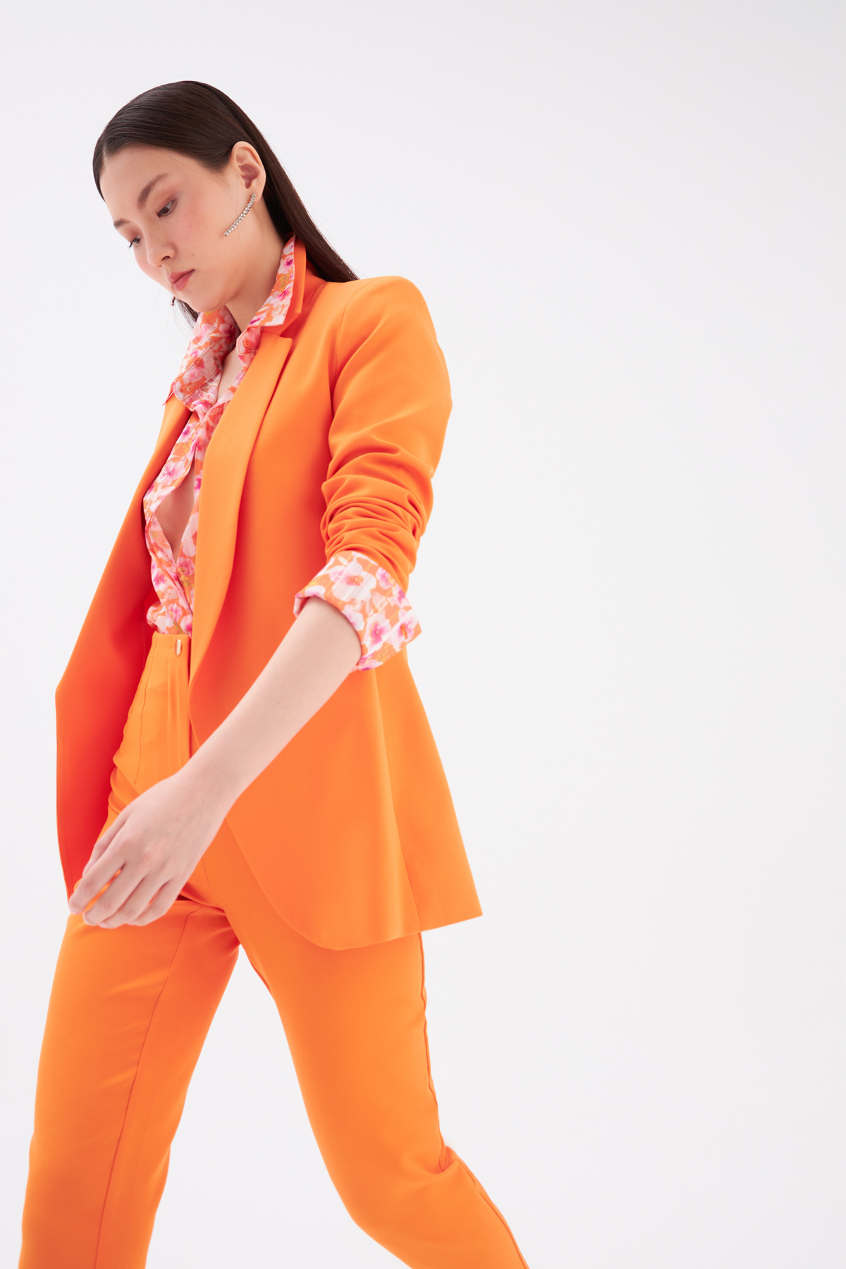 Classic collar slim fit jacket - ORANJ