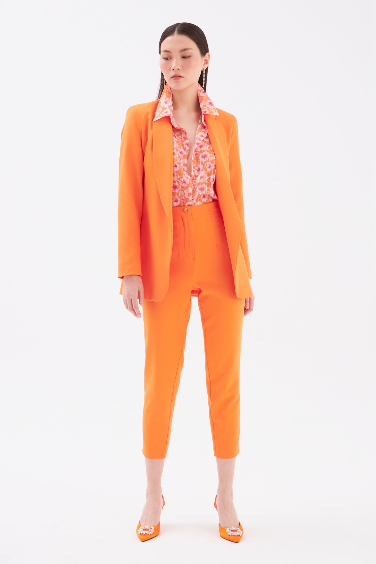Classic collar slim fit jacket - ORANJ