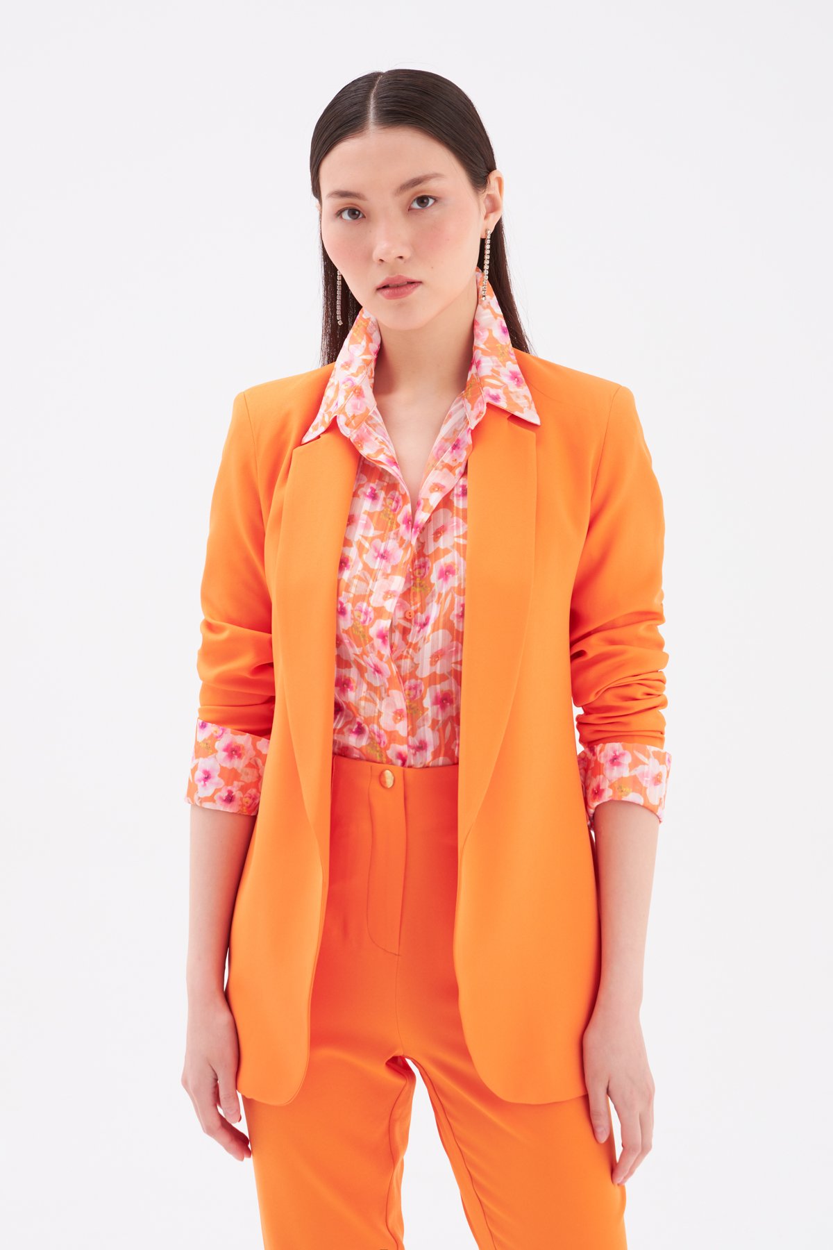 Classic collar slim fit jacket - ORANJ