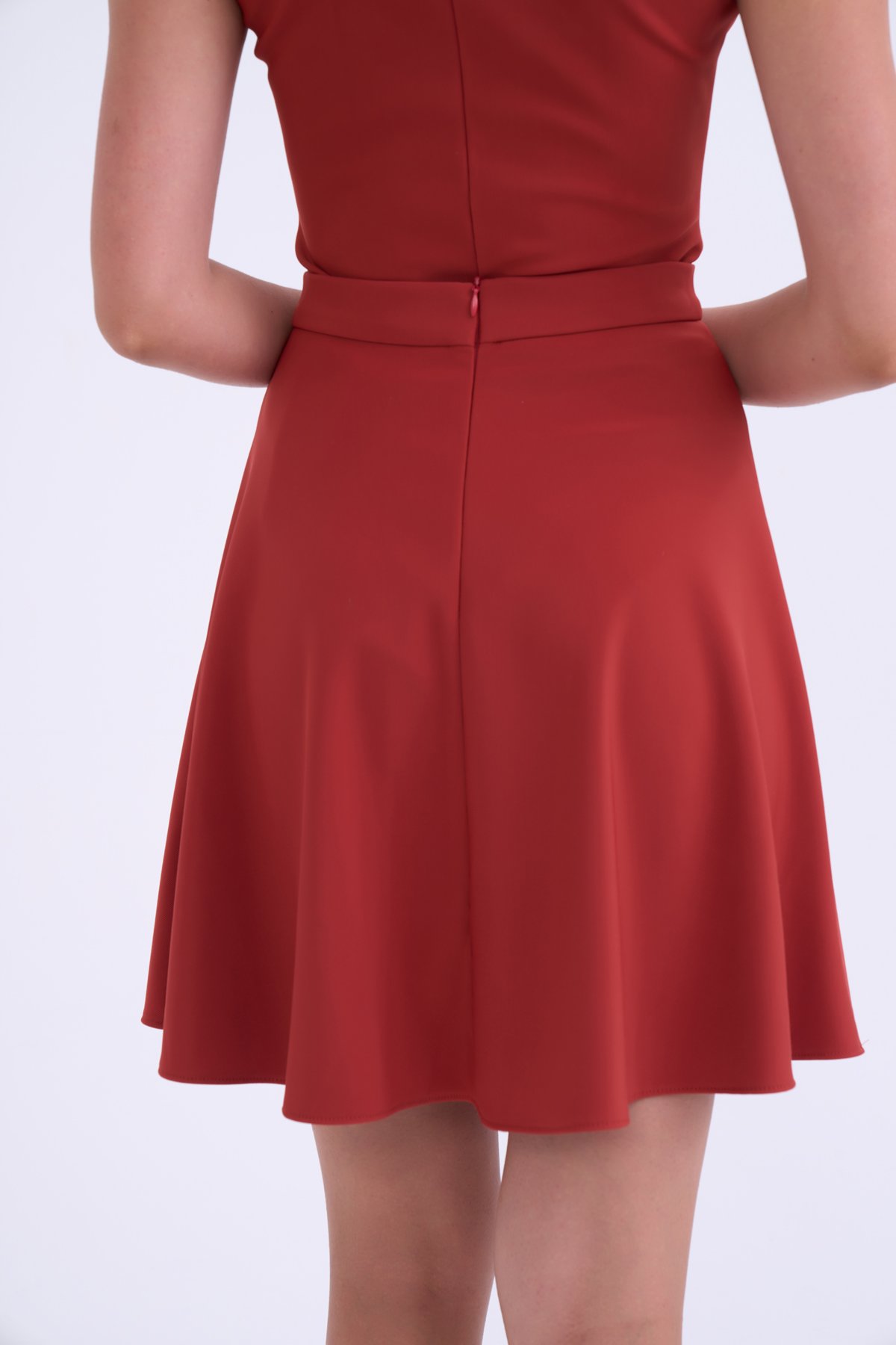 Kloş mini etek - KİREMİT