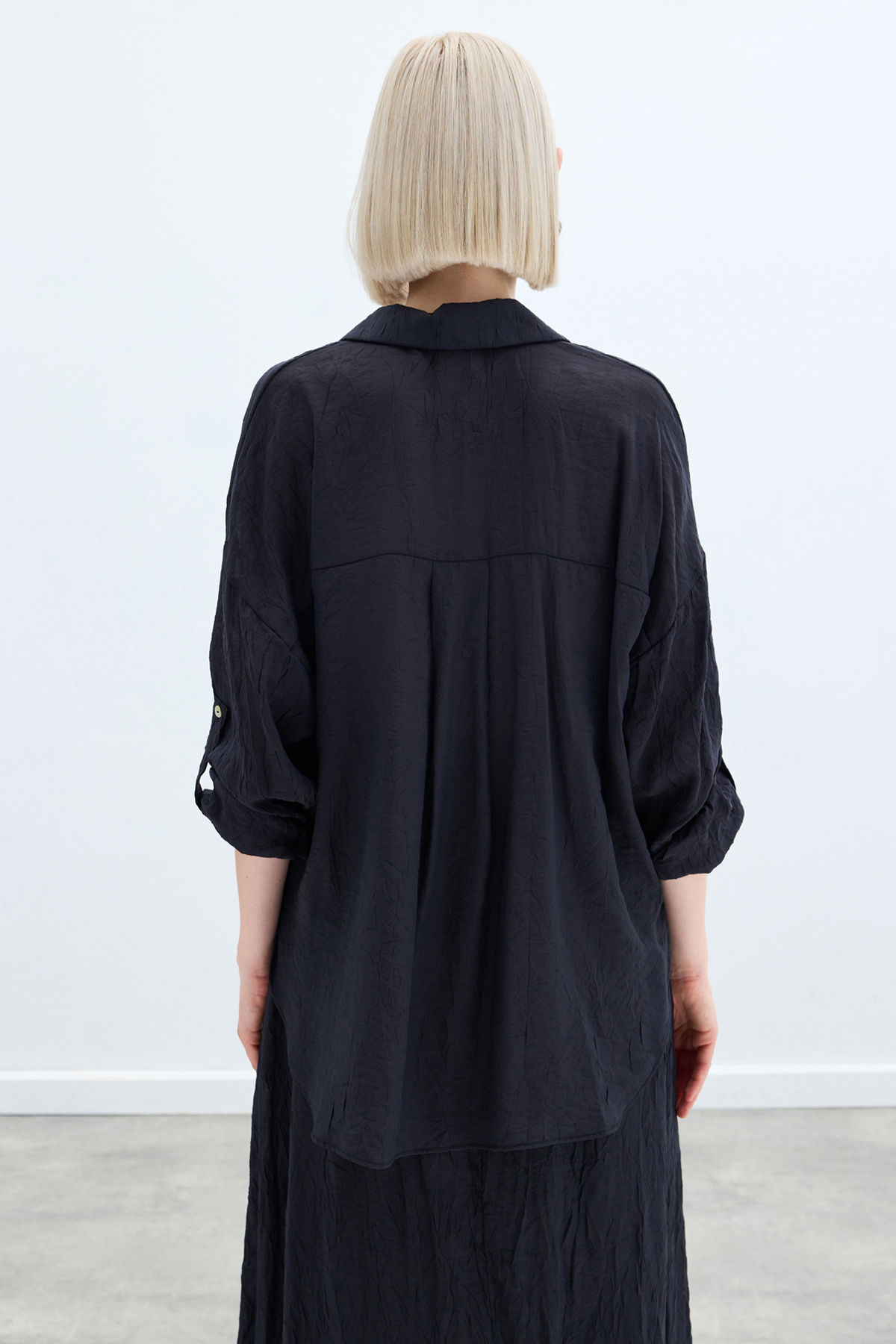 Kol Detaylı Salaş Gömlek - Antrasit