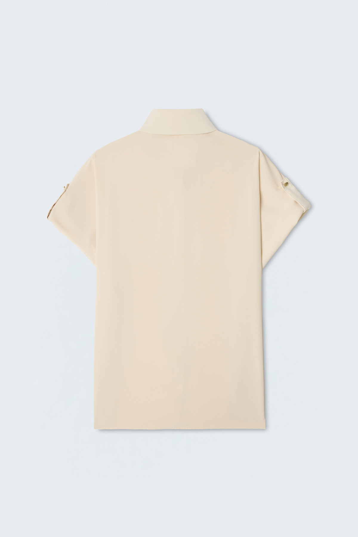 Sleeve Detailed Loose Shirt - Beıge