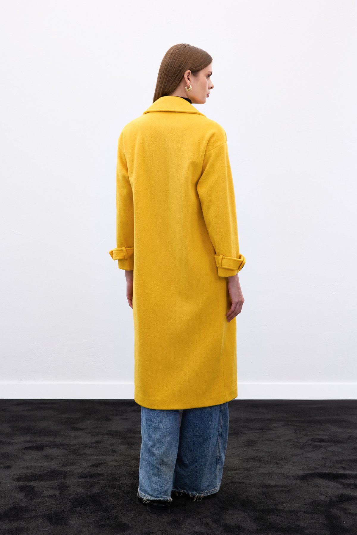 Kol Kemer Detaylı Salaş Kaban - Sarı