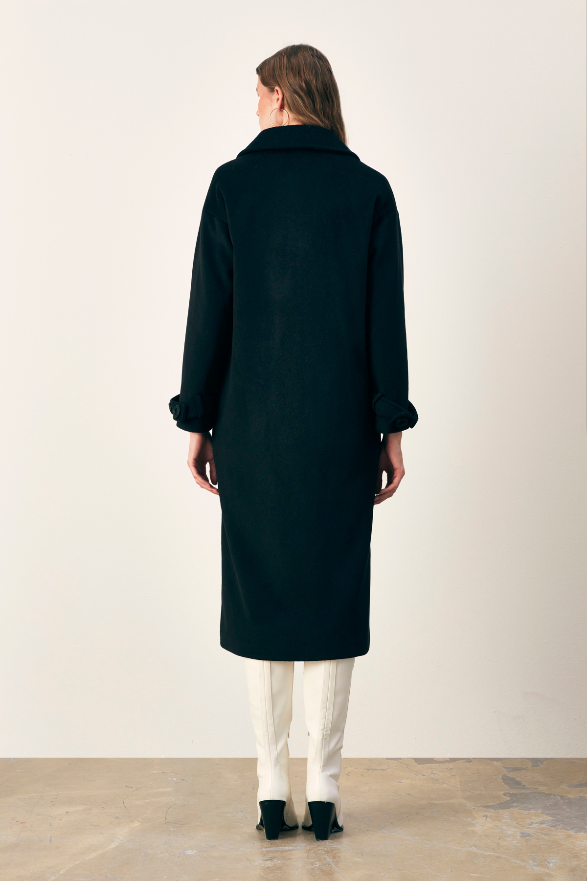 Kol Kemer Detaylı Salaş Kaban - SİYAH