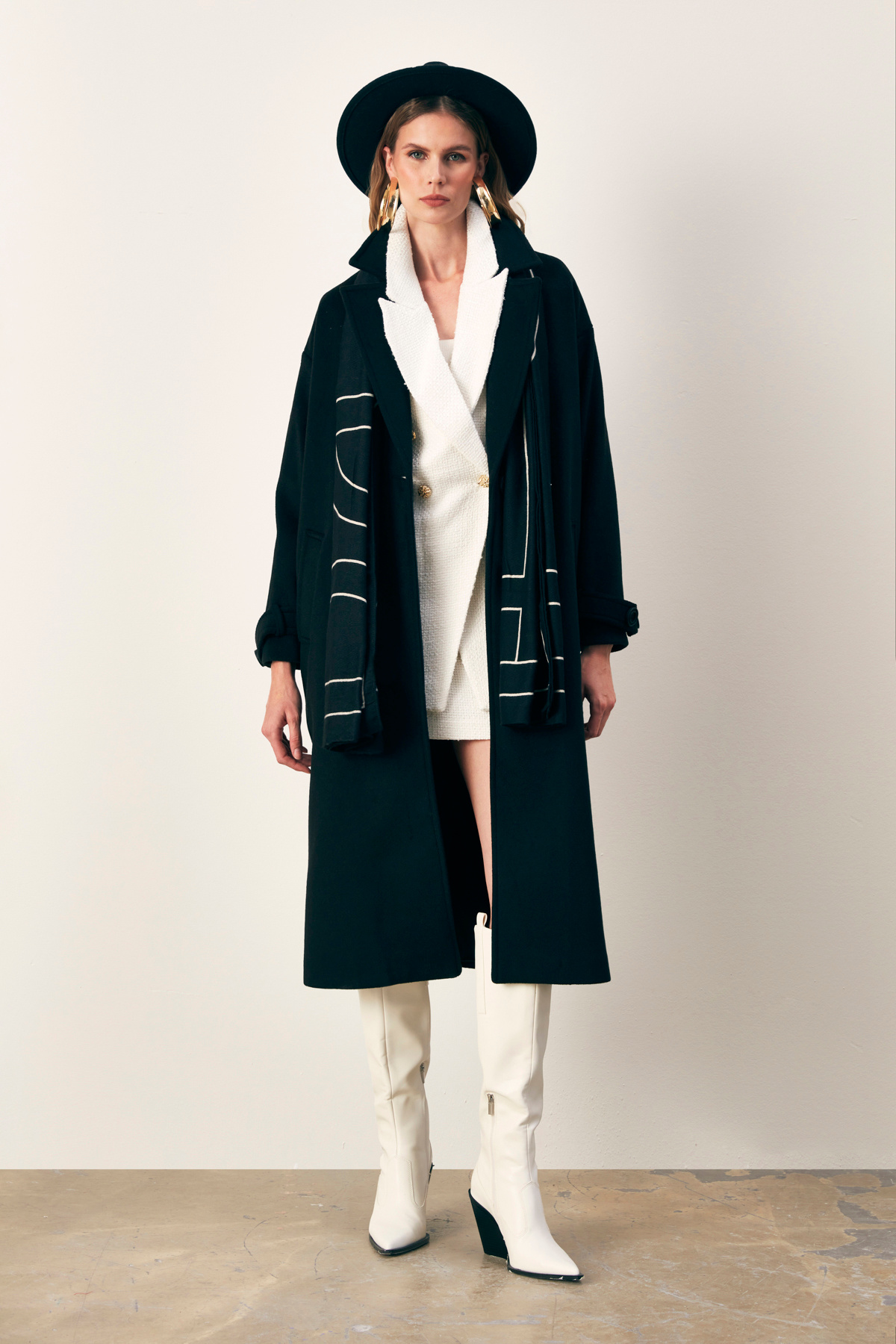 Kol Kemer Detaylı Salaş Kaban - SİYAH