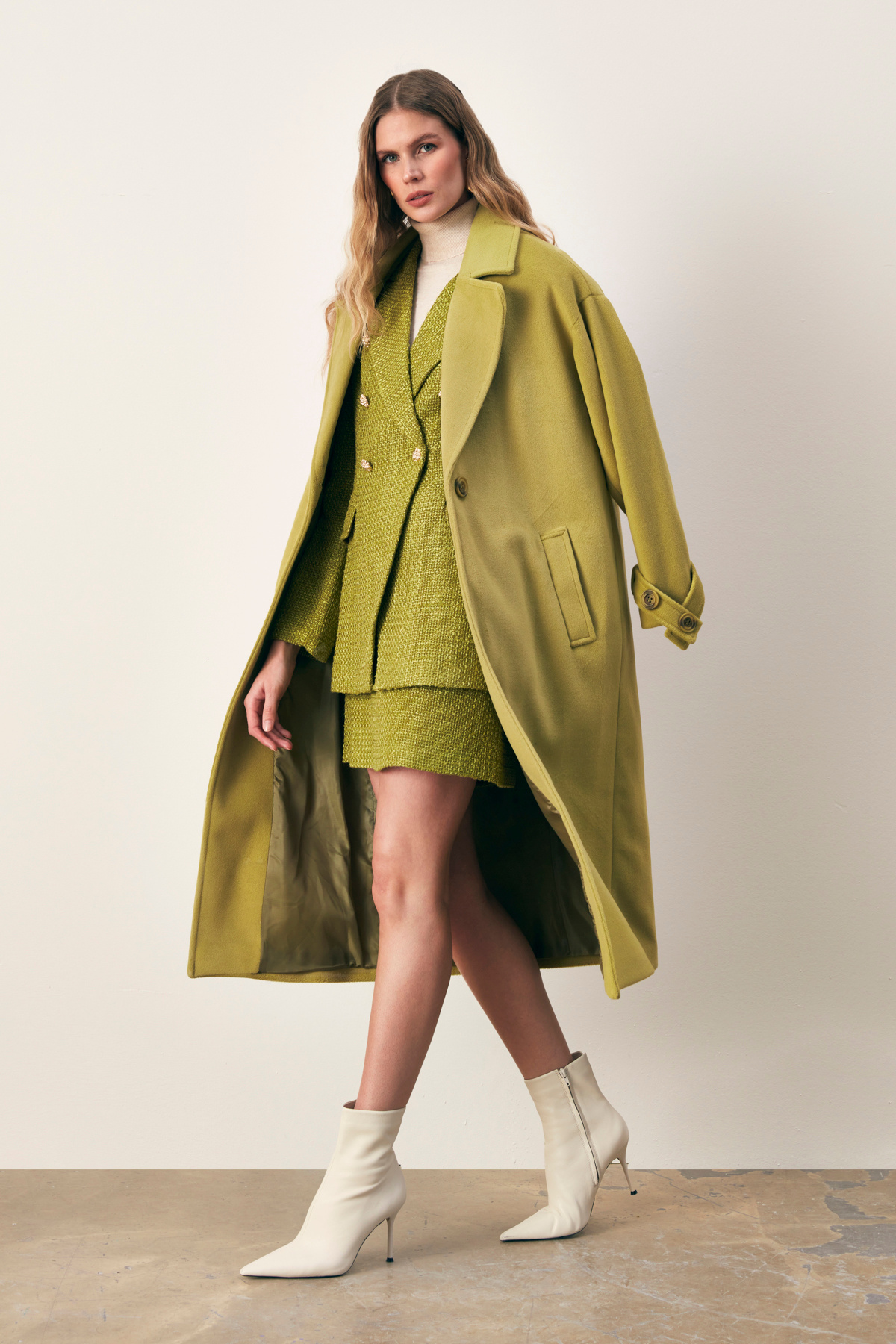 Kol Kemer Detaylı Salaş Kaban - YAĞ YEŞİLİ