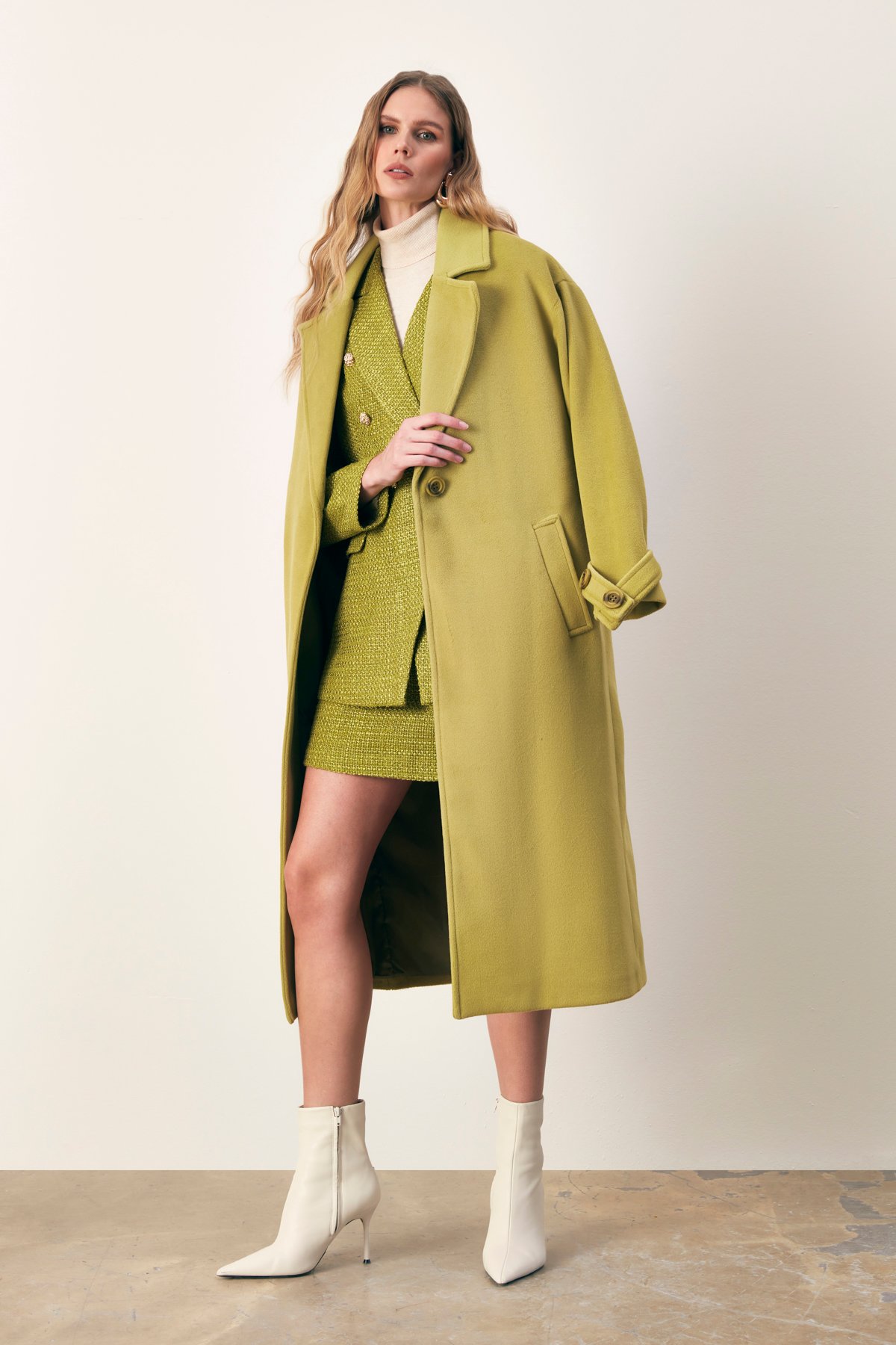 Kol Kemer Detaylı Salaş Kaban - YAĞ YEŞİLİ