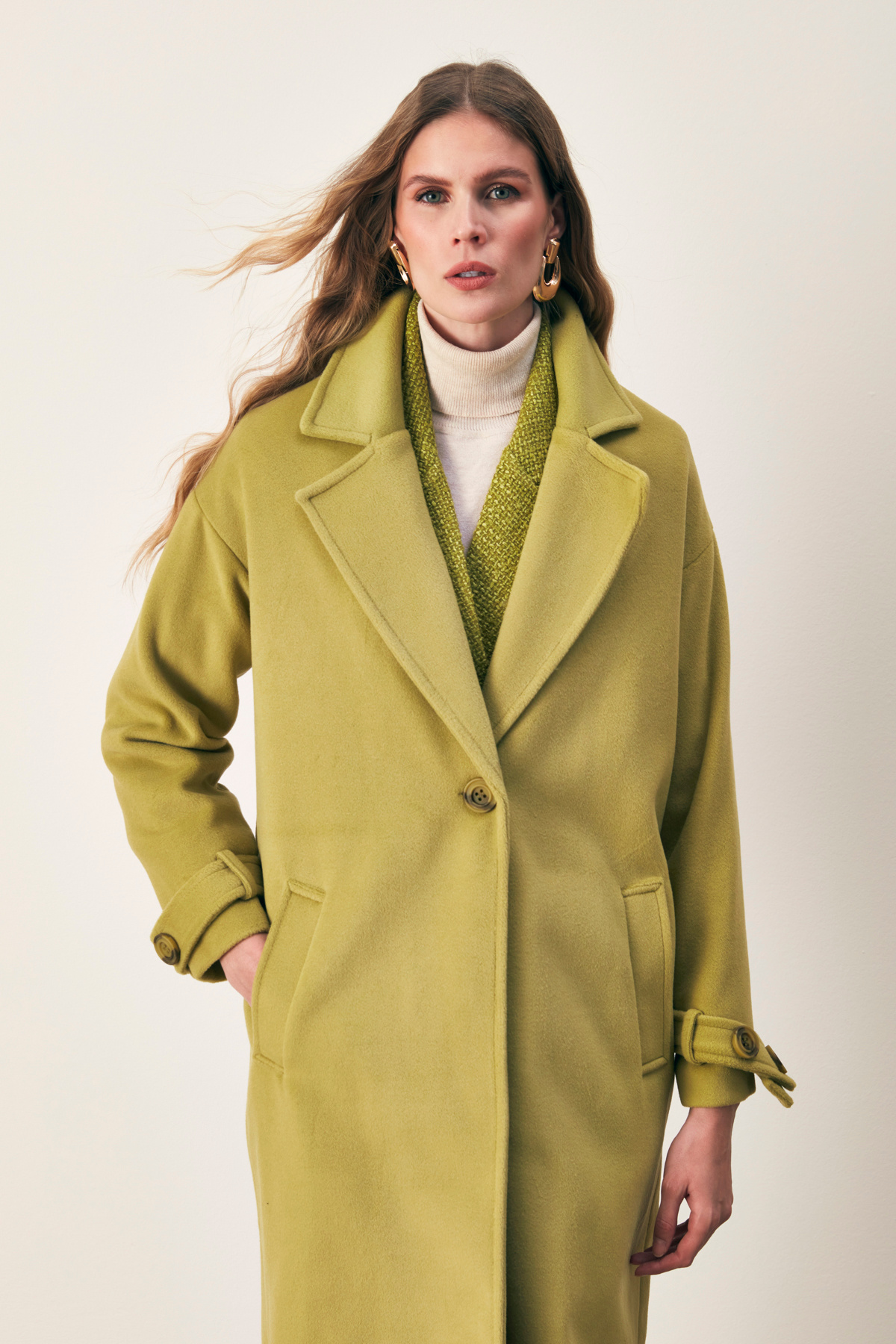 Kol Kemer Detaylı Salaş Kaban - YAĞ YEŞİLİ