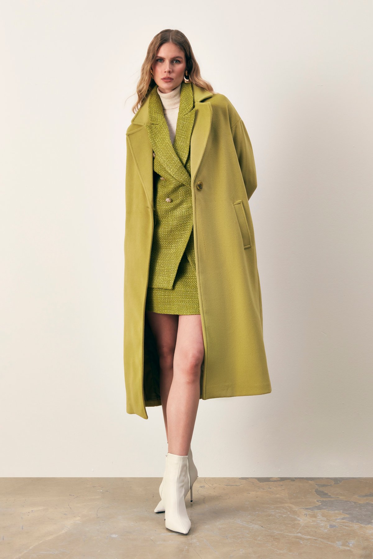 Kol Kemer Detaylı Salaş Kaban - YAĞ YEŞİLİ