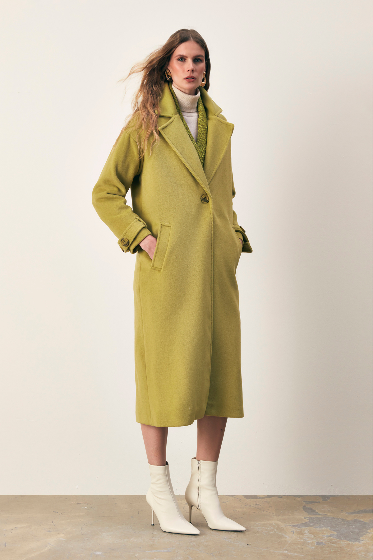 Kol Kemer Detaylı Salaş Kaban - YAĞ YEŞİLİ