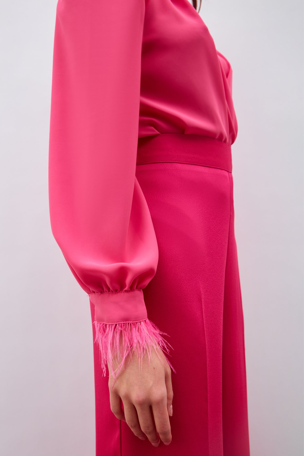 Kol Tüy Detaylı Bodysuit Bluz - FUŞYA