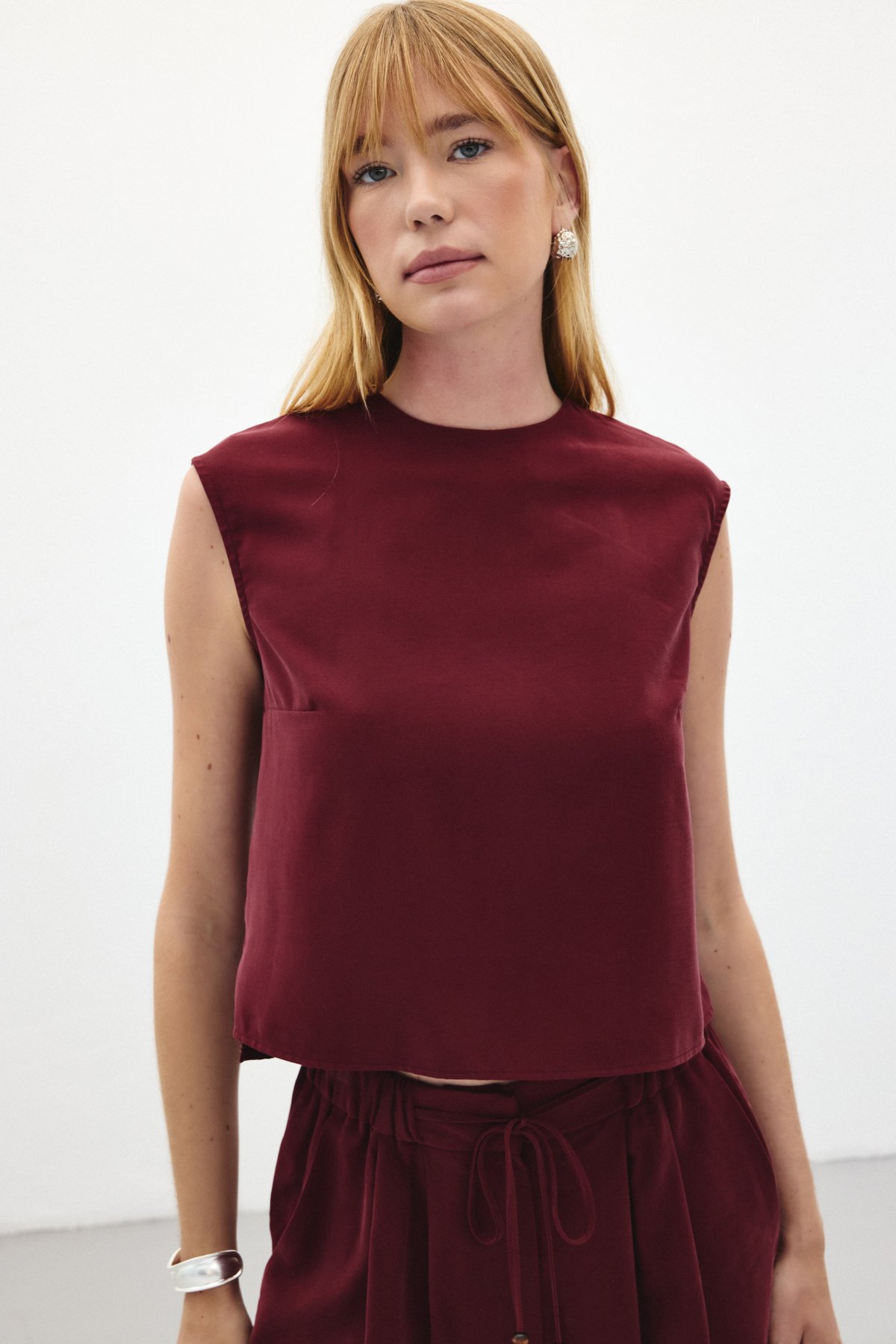 Kolsuz Salaş Bluz - Bordo