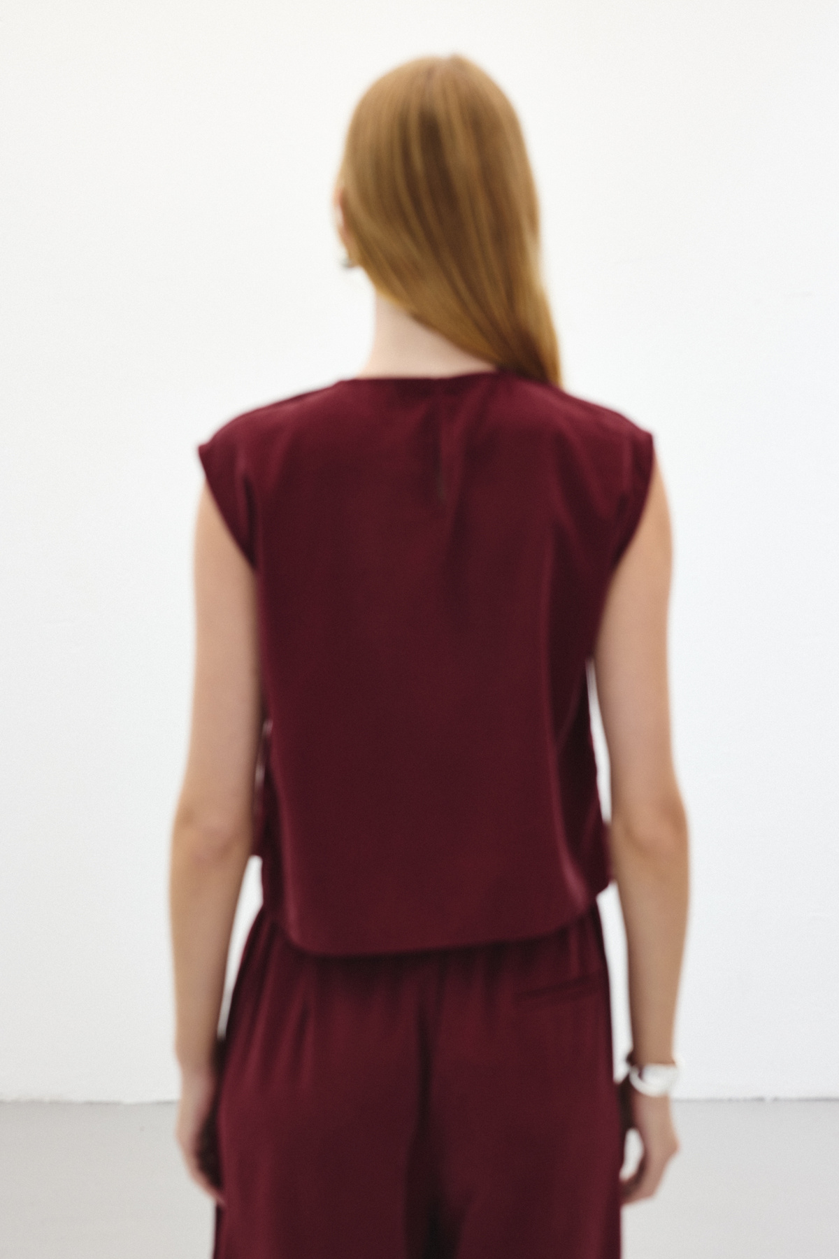 Kolsuz Salaş Bluz - Bordo