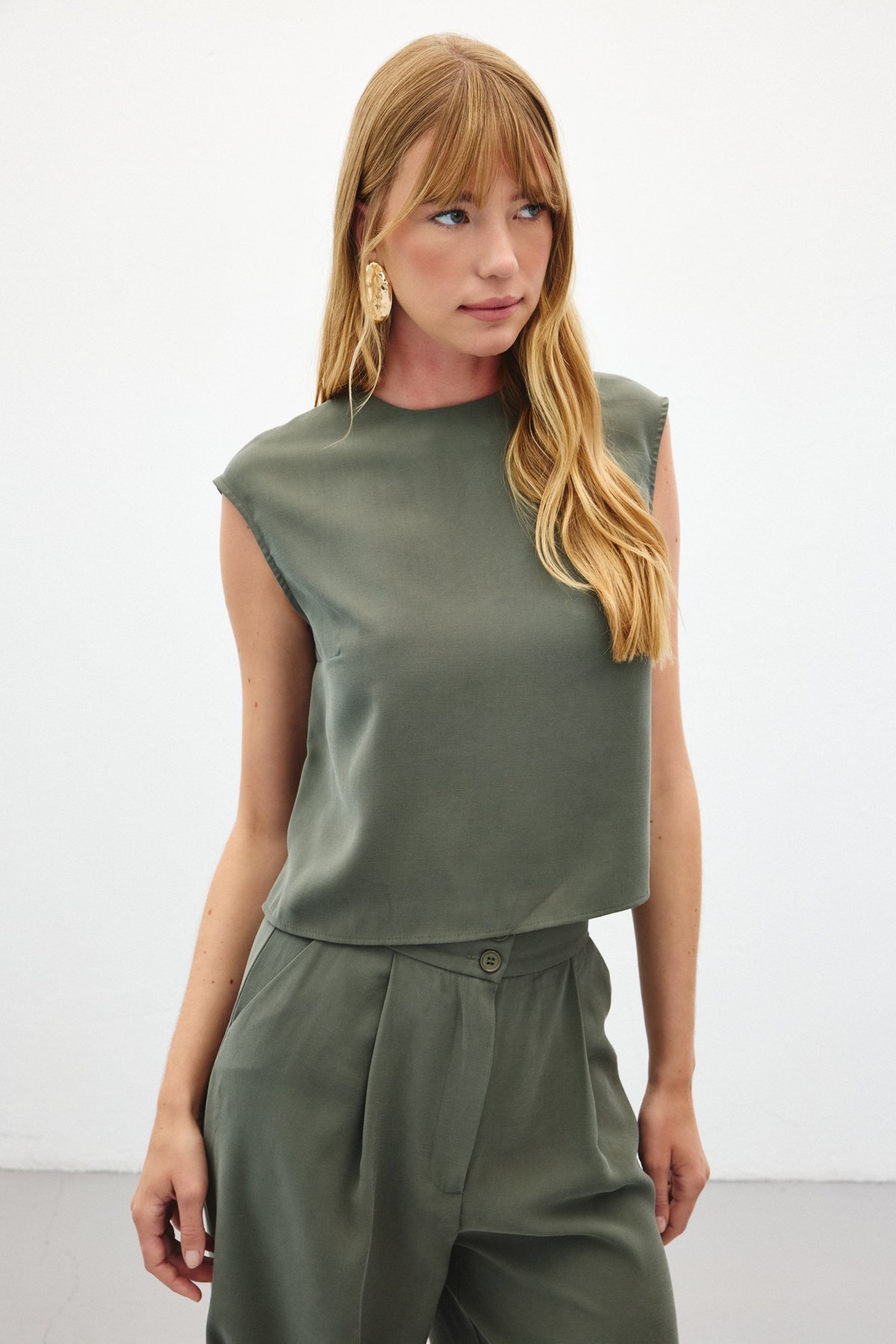 Kolsuz Salaş Bluz - Haki