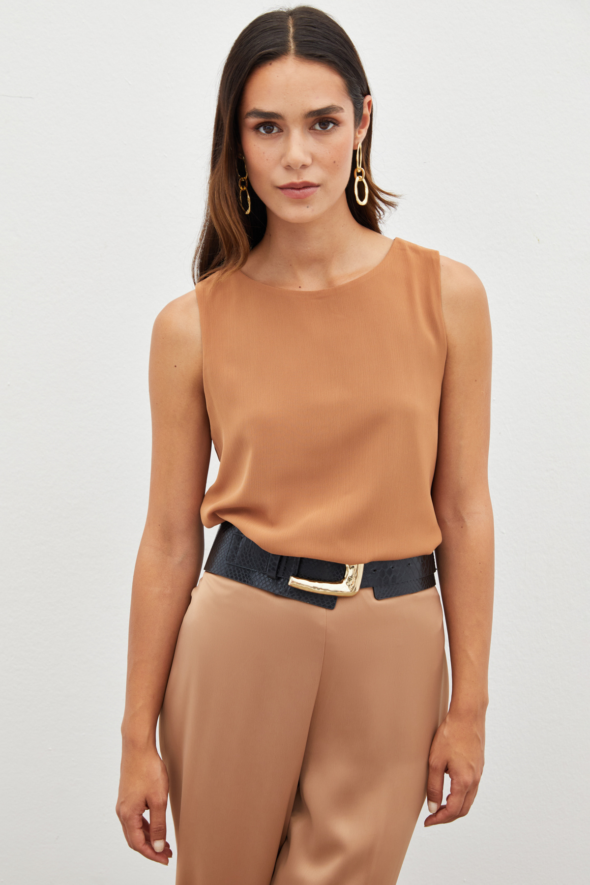 Kolsuz Salaş Bluz - KAHVE