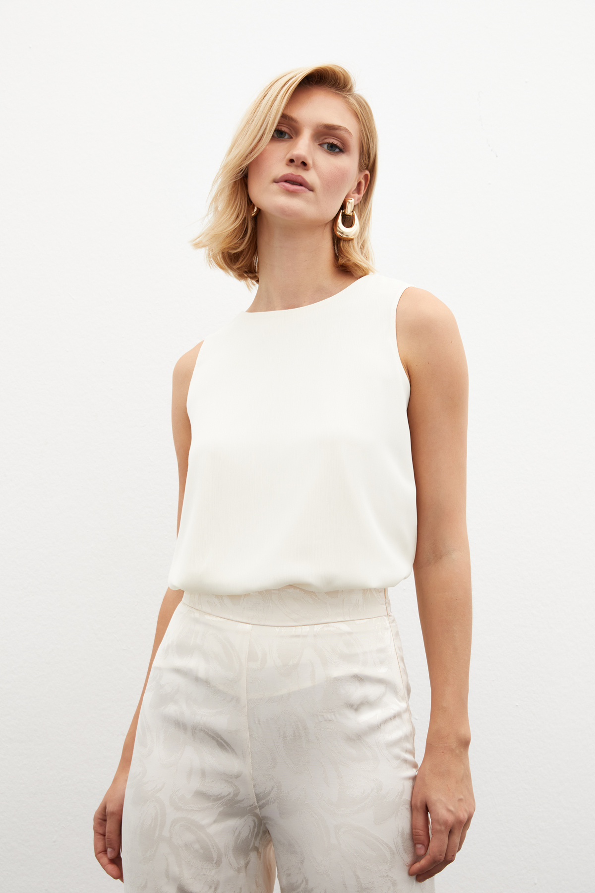 Kolsuz Salaş Bluz - KREM