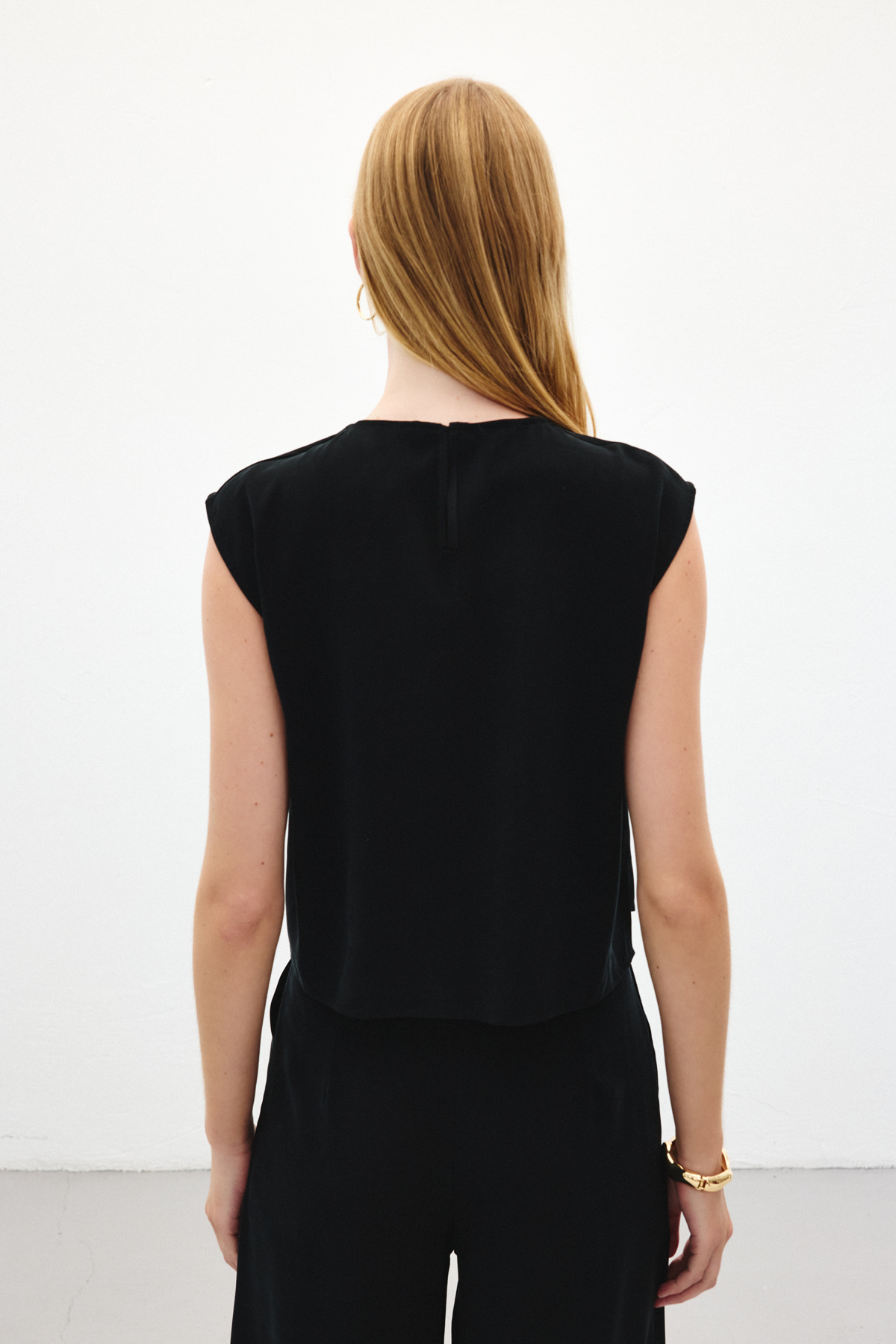 Kolsuz Salaş Bluz - Siyah