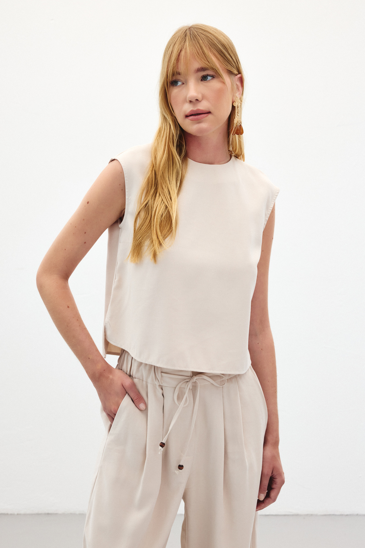 Kolsuz Salaş Bluz - Taş