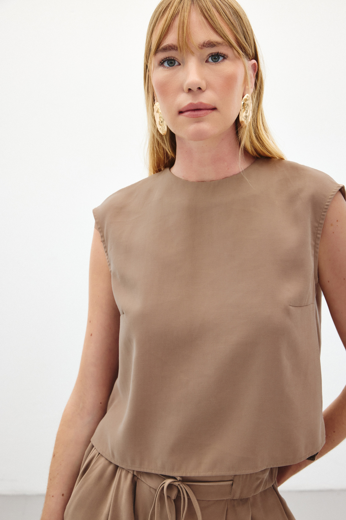 Kolsuz Salaş Bluz - Vizon