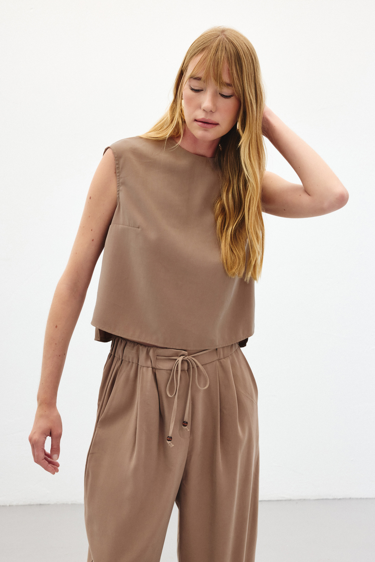 Kolsuz Salaş Bluz - Vizon