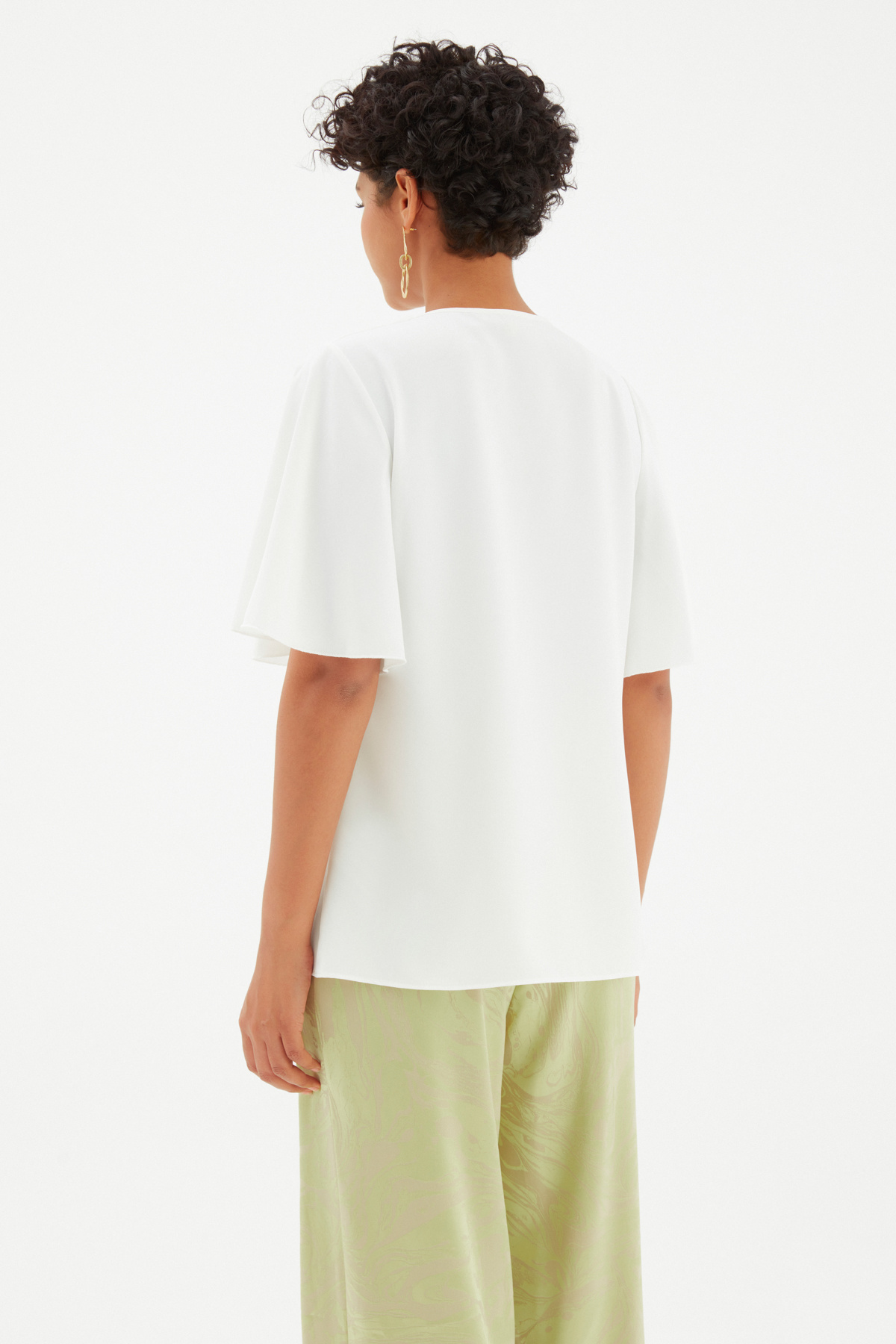 Kolyeli Salaş Bluz - EKRU