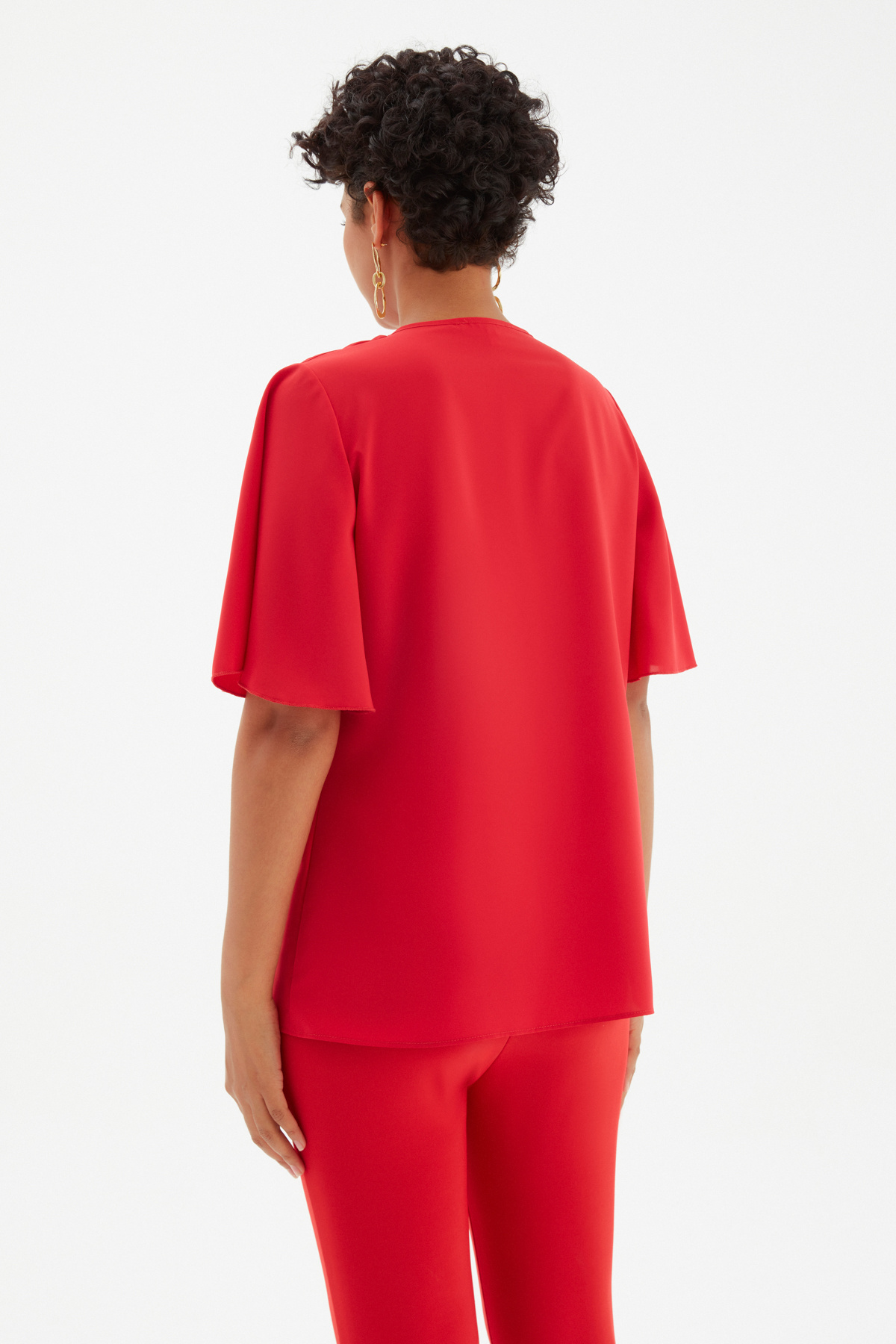 Kolyeli Salaş Bluz - KIRMIZI