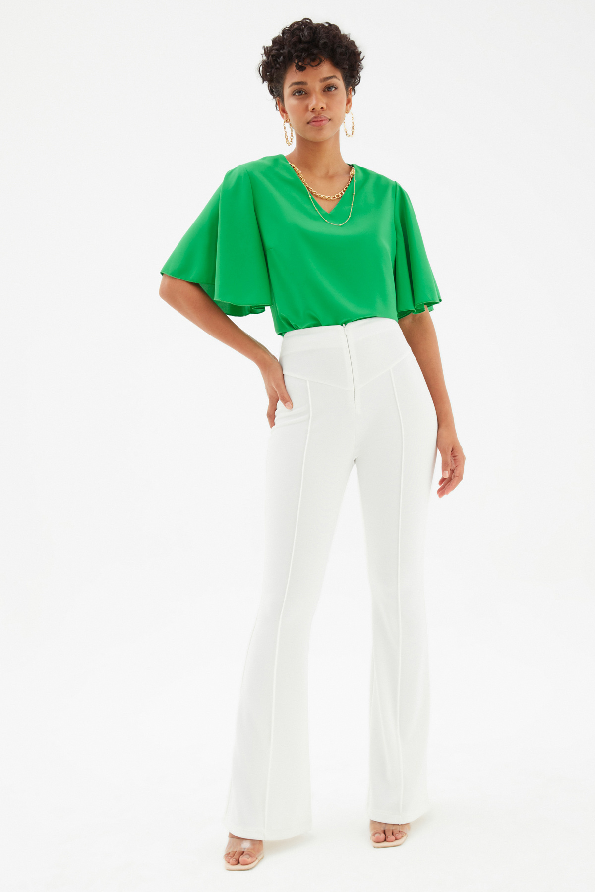 Kolyeli Salaş Bluz - YEŞİL