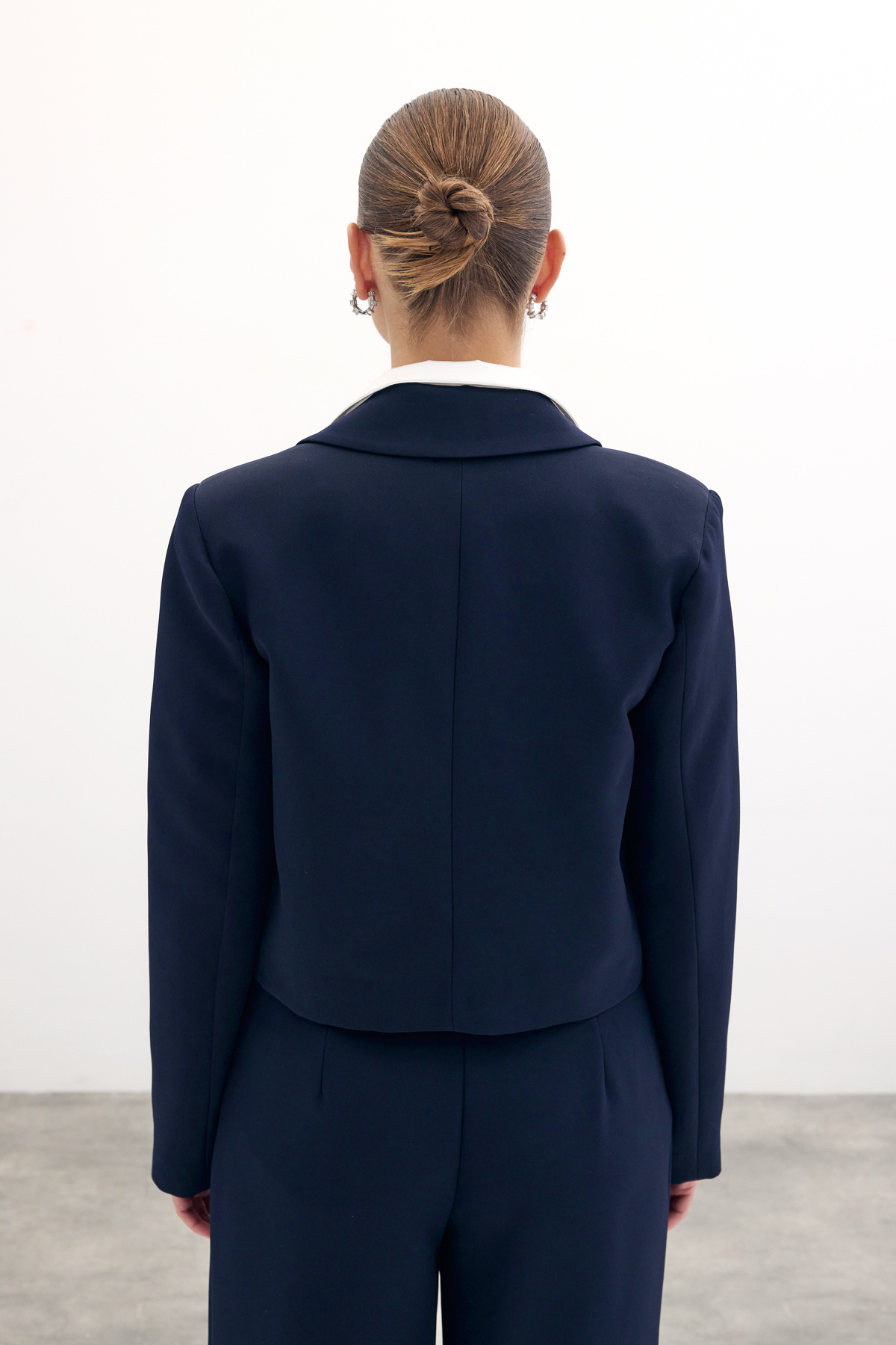 Contrast Short Jacket - Blue