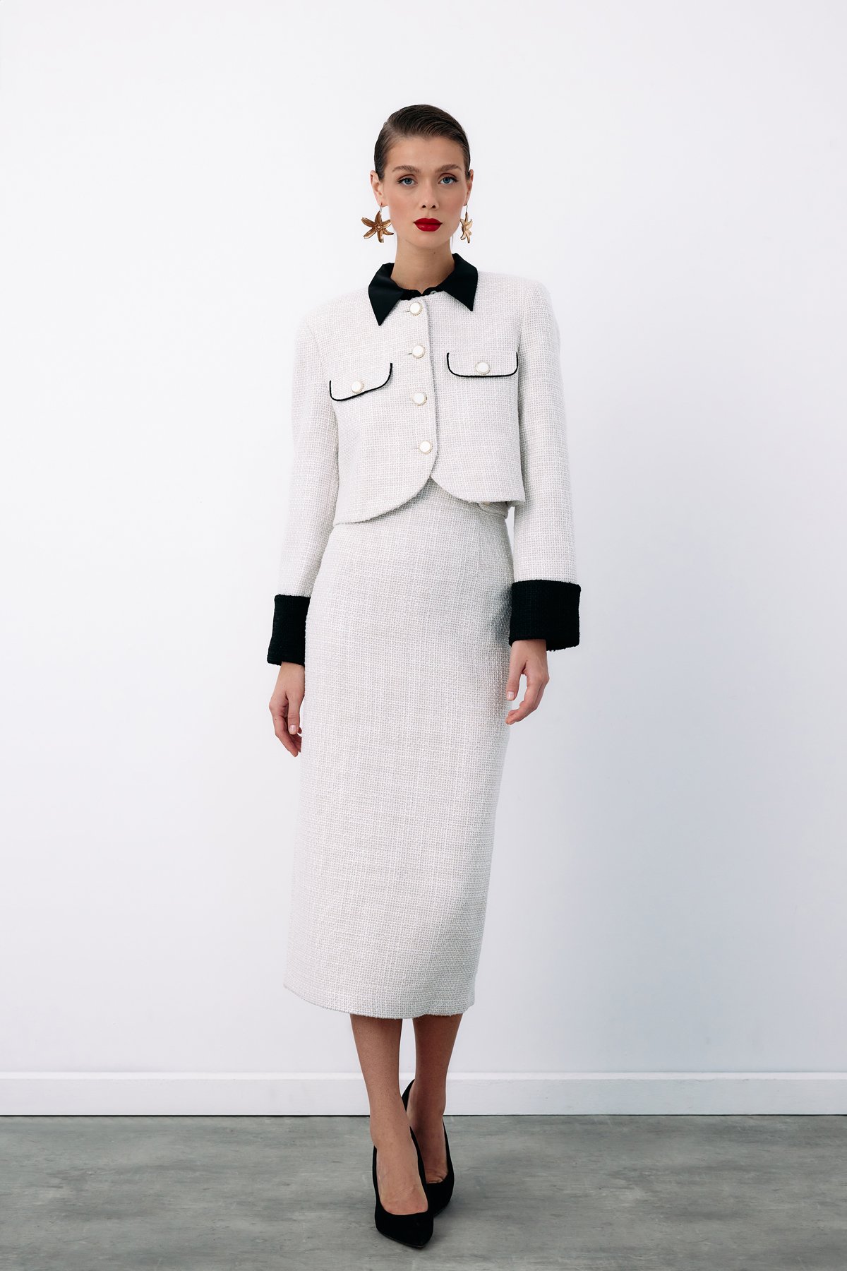 Kontrast Kısa Tüvit Ceket - TAŞ