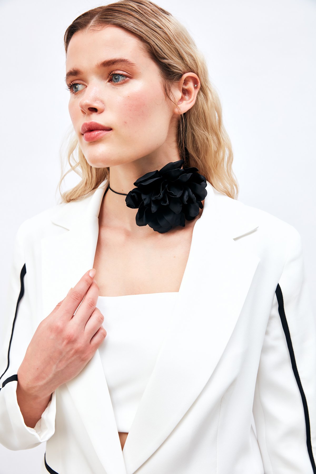 Kontrast Salaş Ceket - EKRU