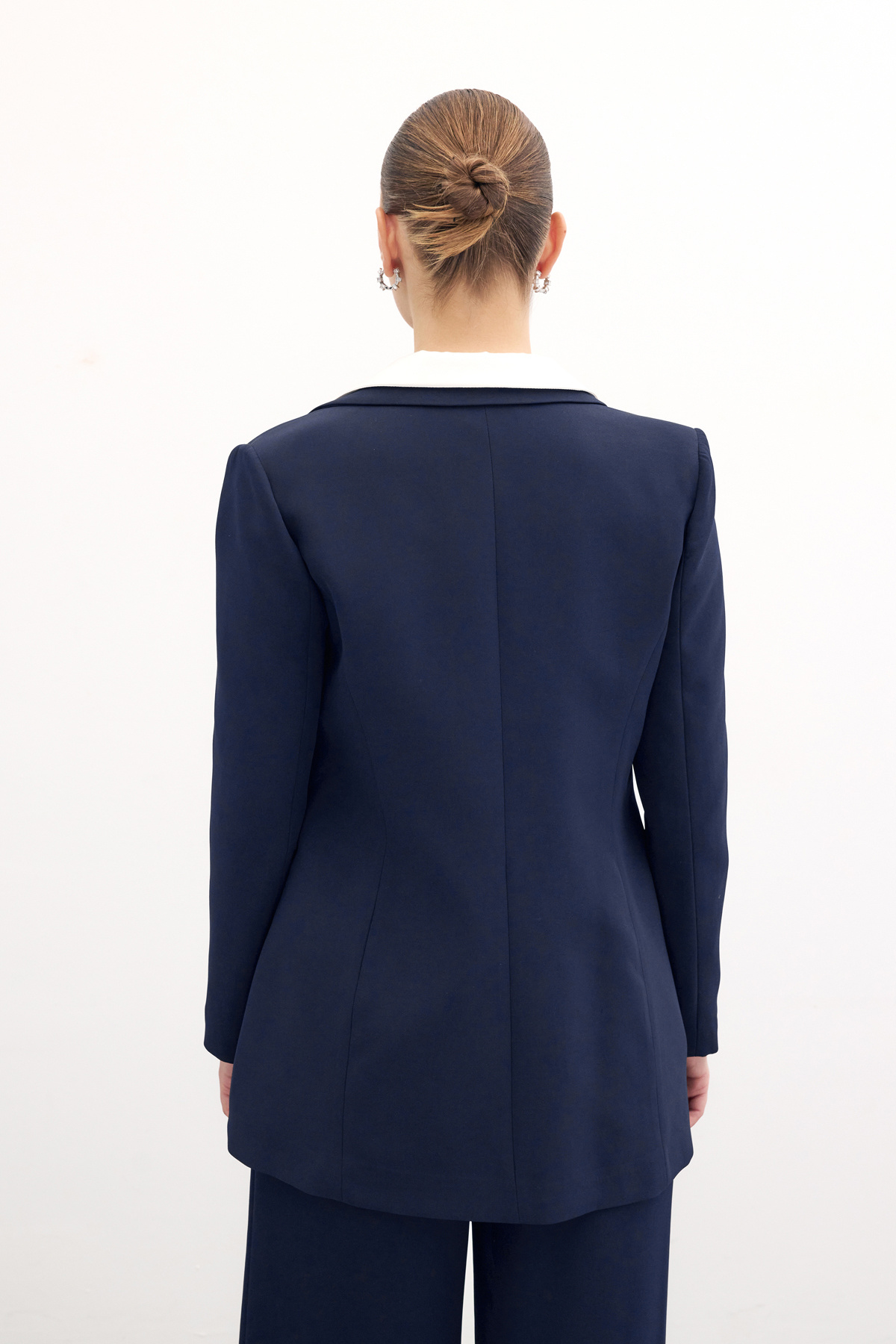 Kontrast Salaş Ceket - Lacivert