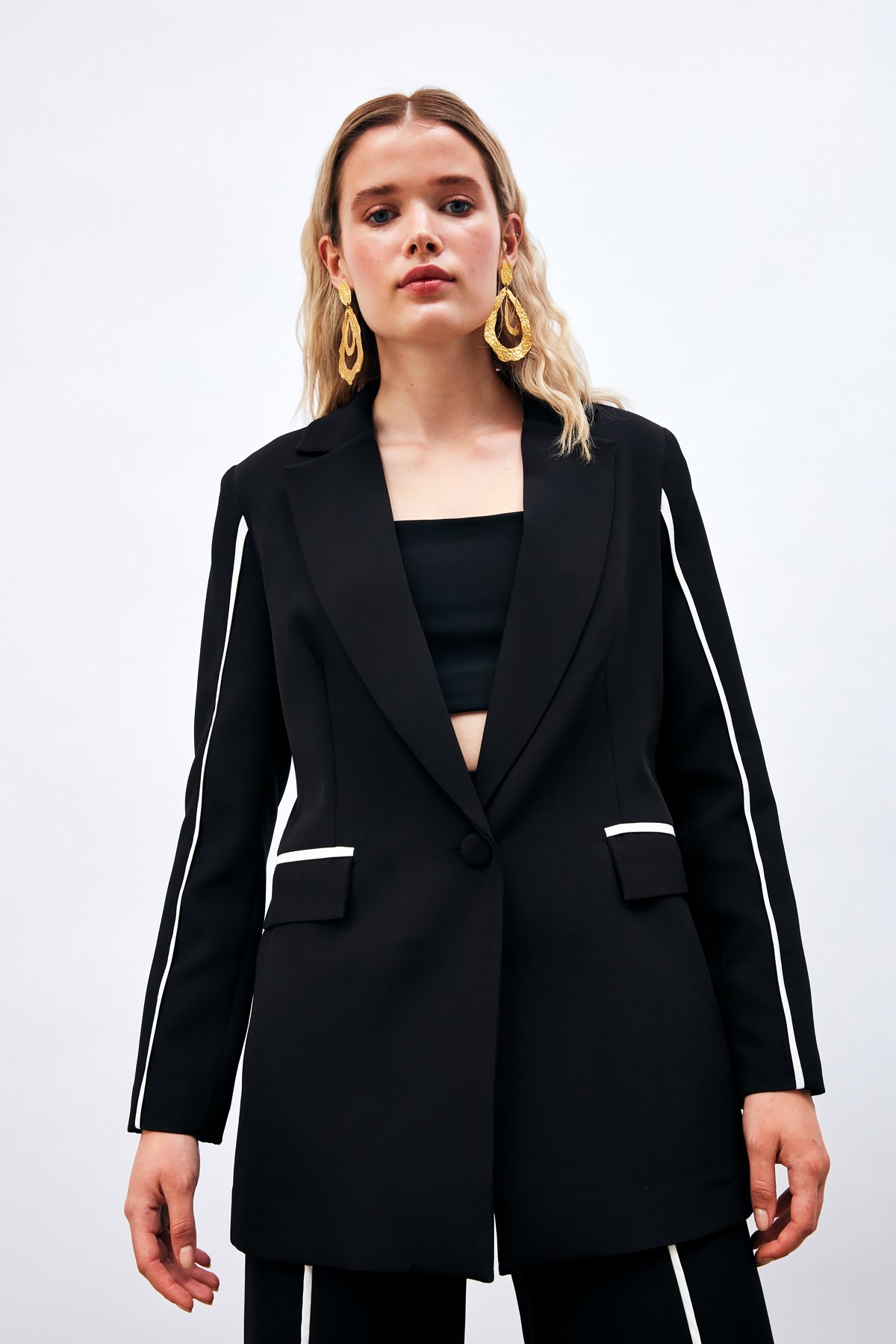 Kontrast Salaş Ceket - SİYAH