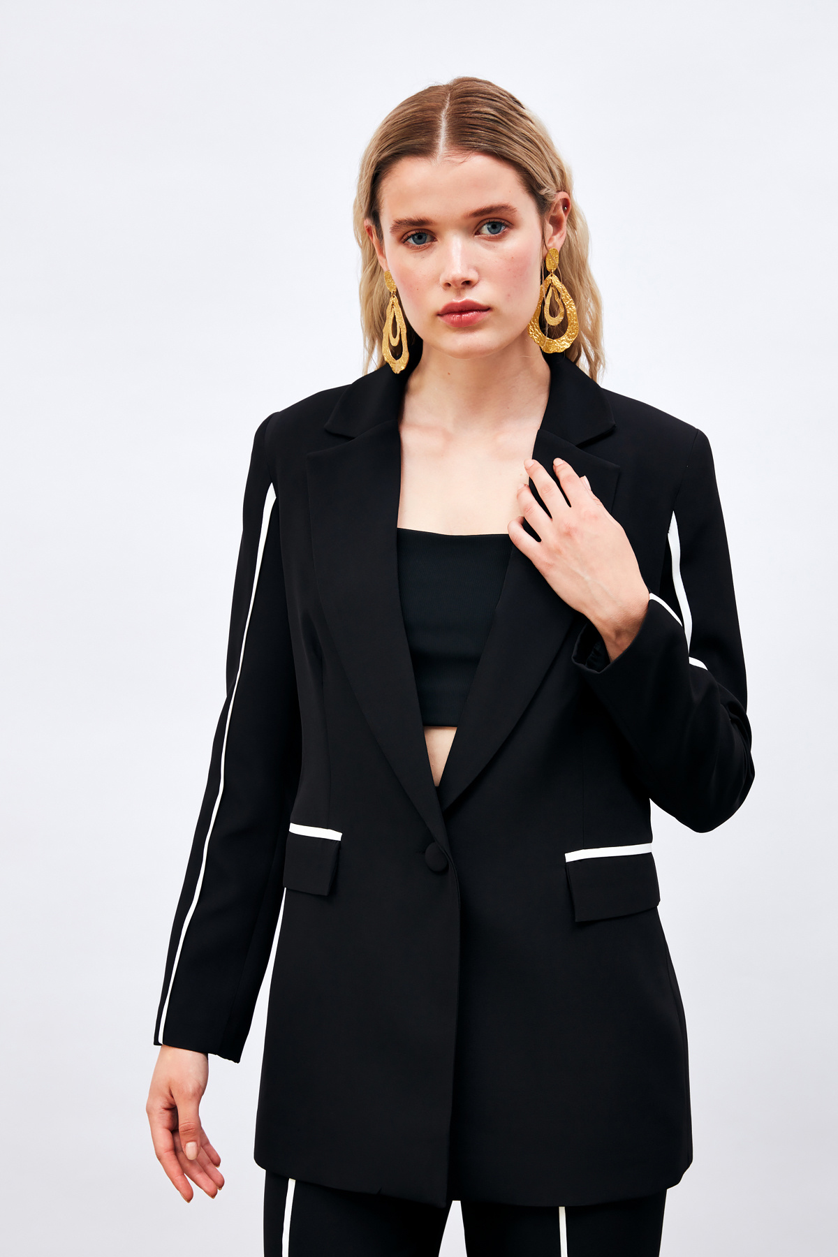 Kontrast Salaş Ceket - SİYAH