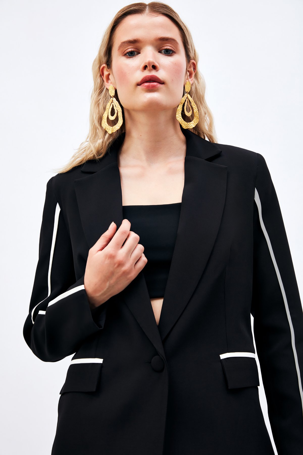 Kontrast Salaş Ceket - SİYAH