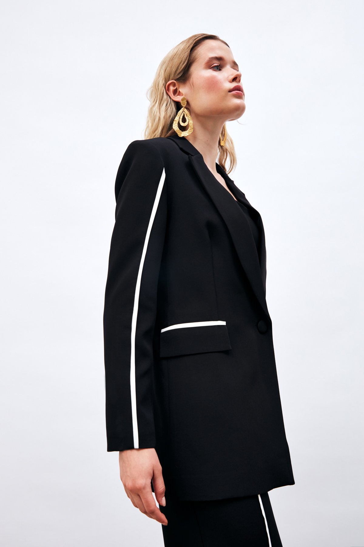 Kontrast Salaş Ceket - SİYAH