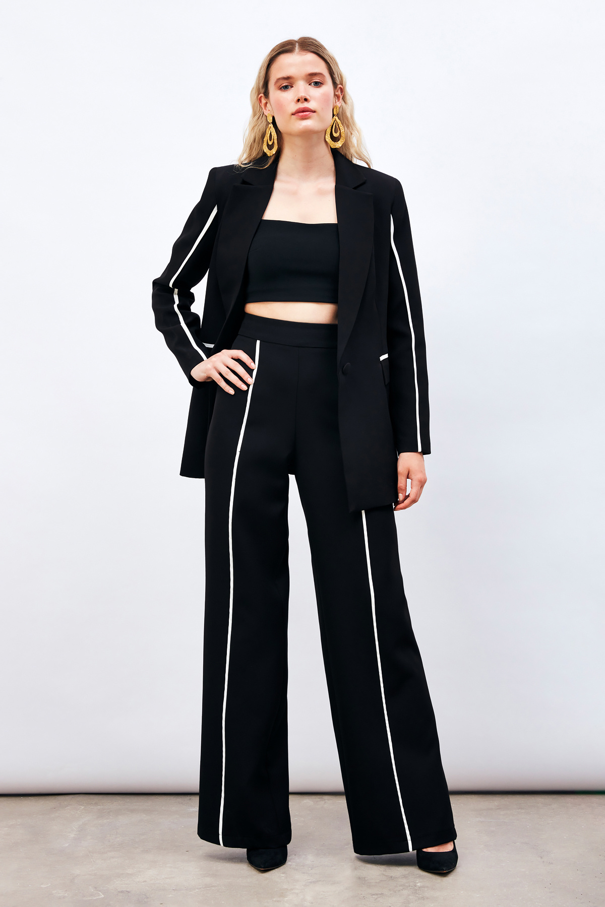 Kontrast Salaş Pantolon - SİYAH