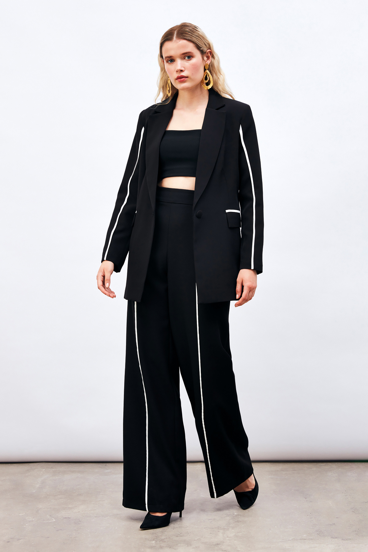 Kontrast Salaş Pantolon - SİYAH