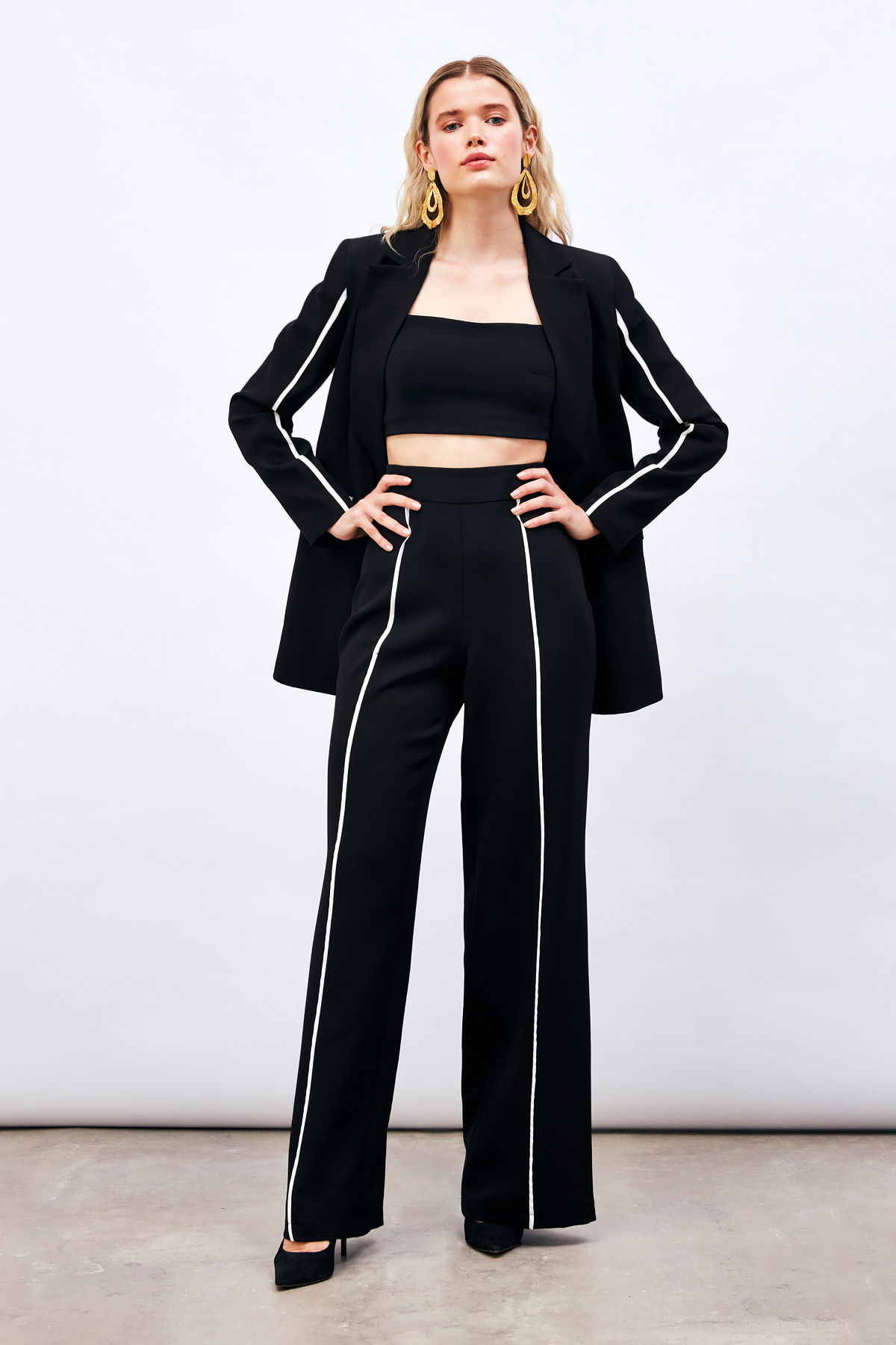 Kontrast Salaş Pantolon - SİYAH