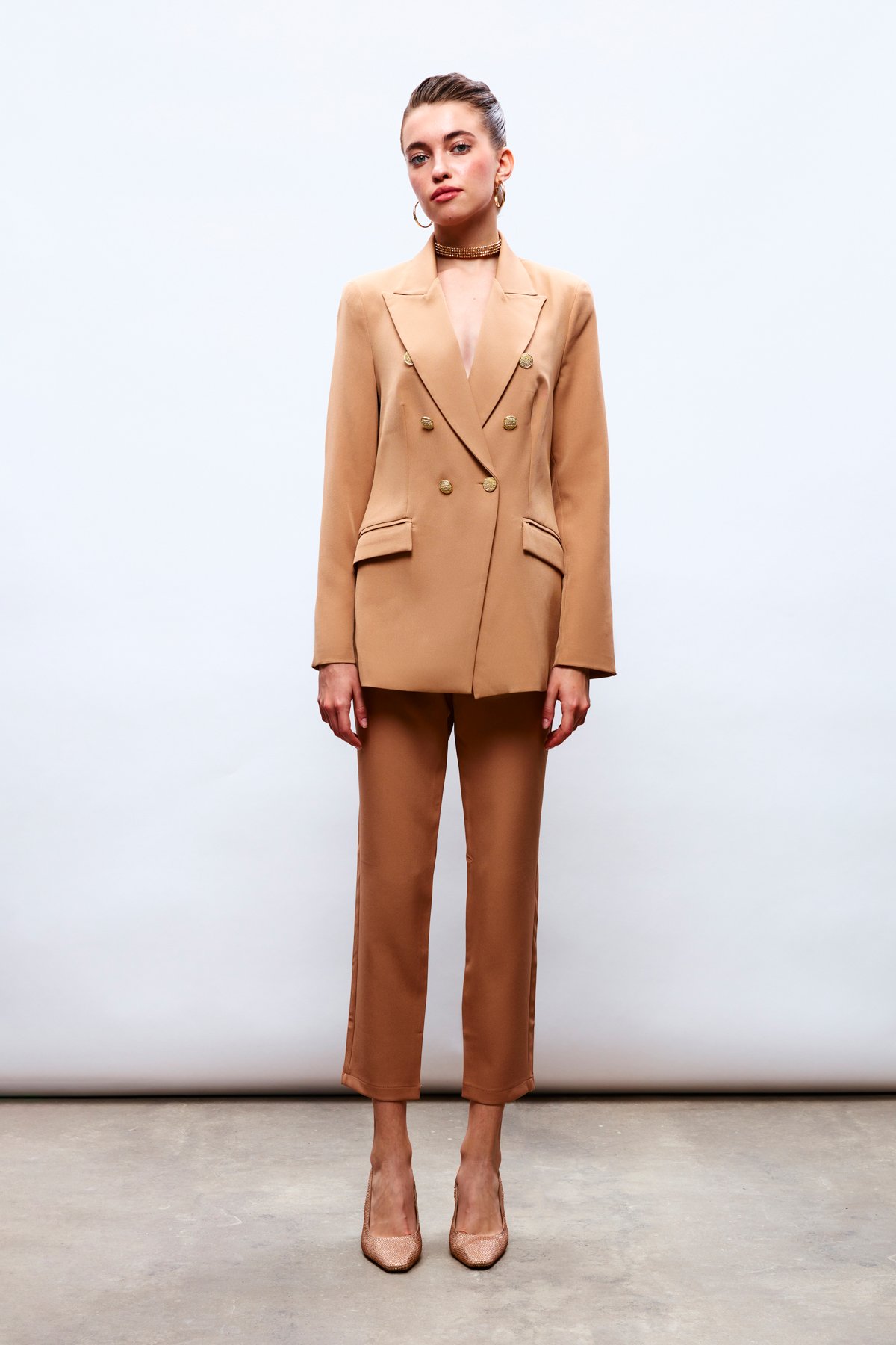 Korsaj Detaylı Pantolon - CAMEL