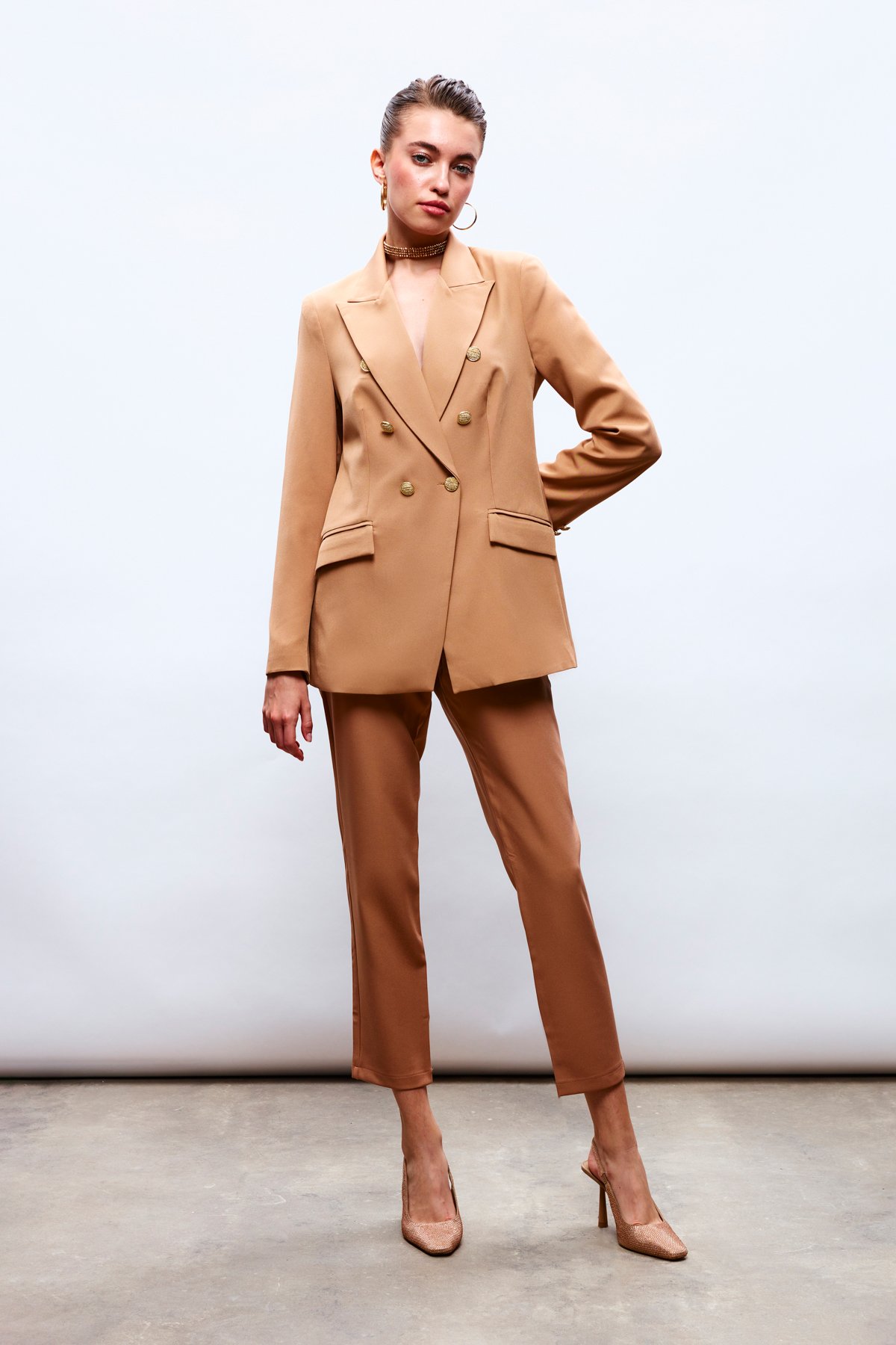 Korsaj Detaylı Pantolon - CAMEL