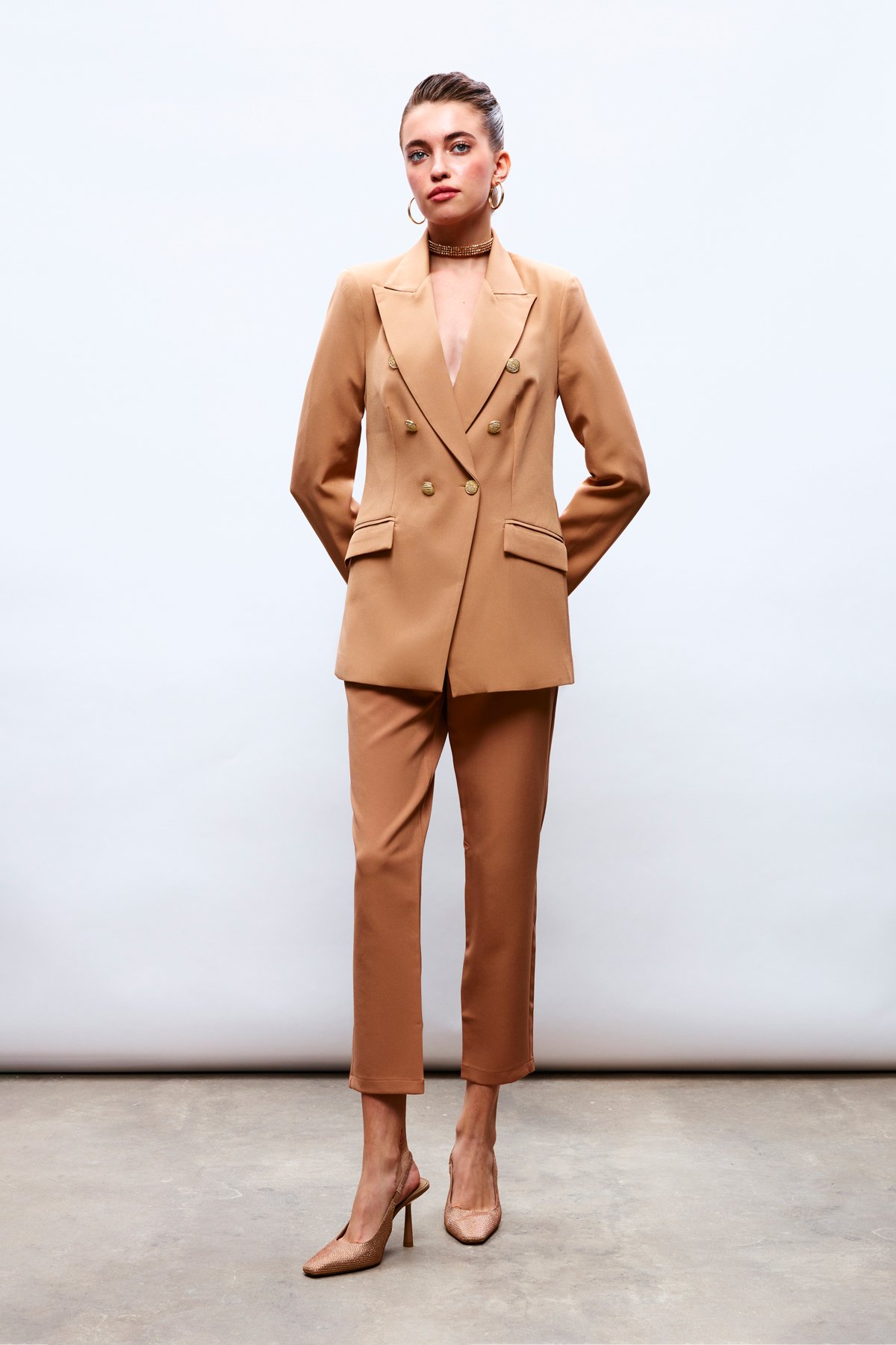 Korsaj Detaylı Pantolon - CAMEL