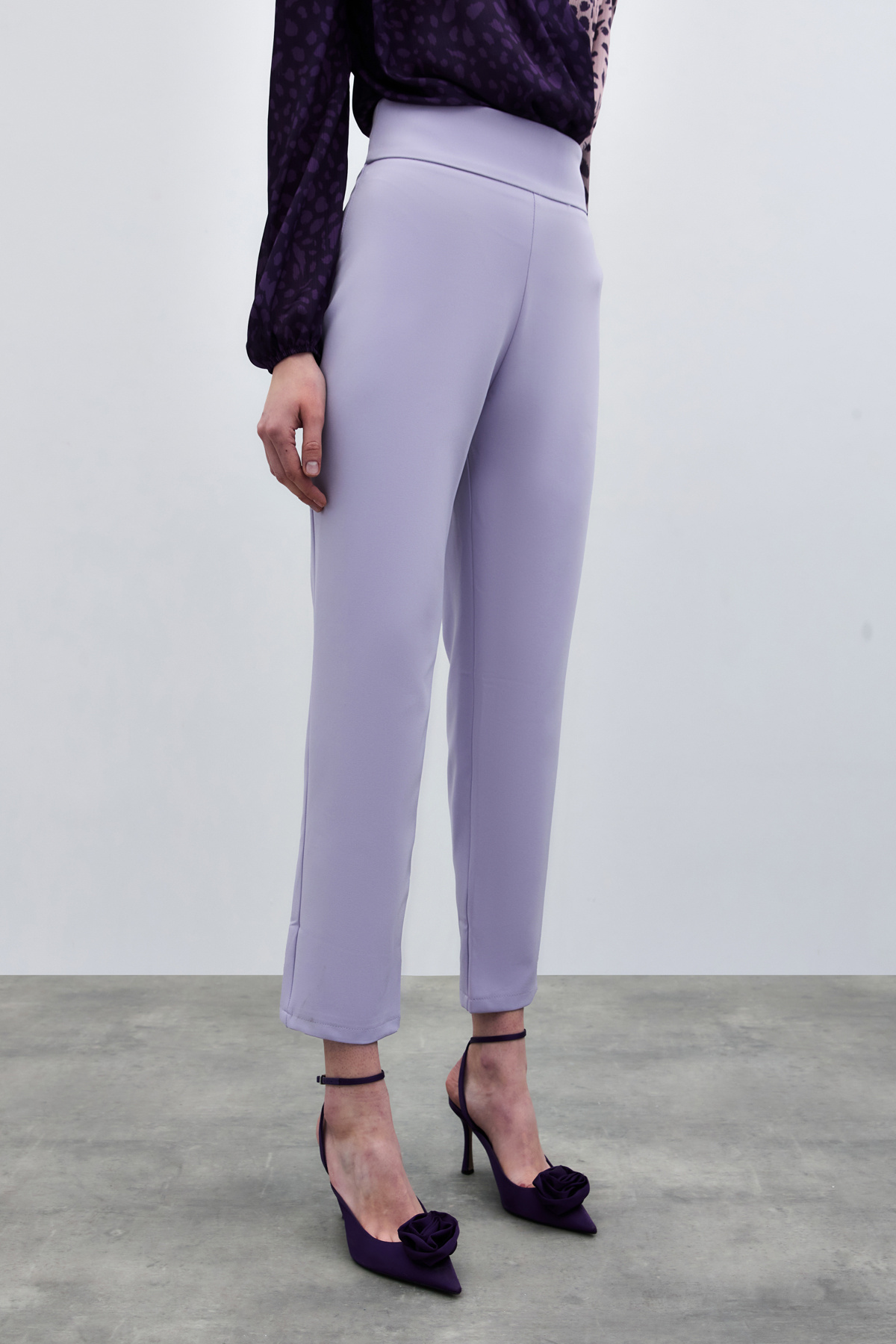 Korsaj Detaylı Pantolon - Lila