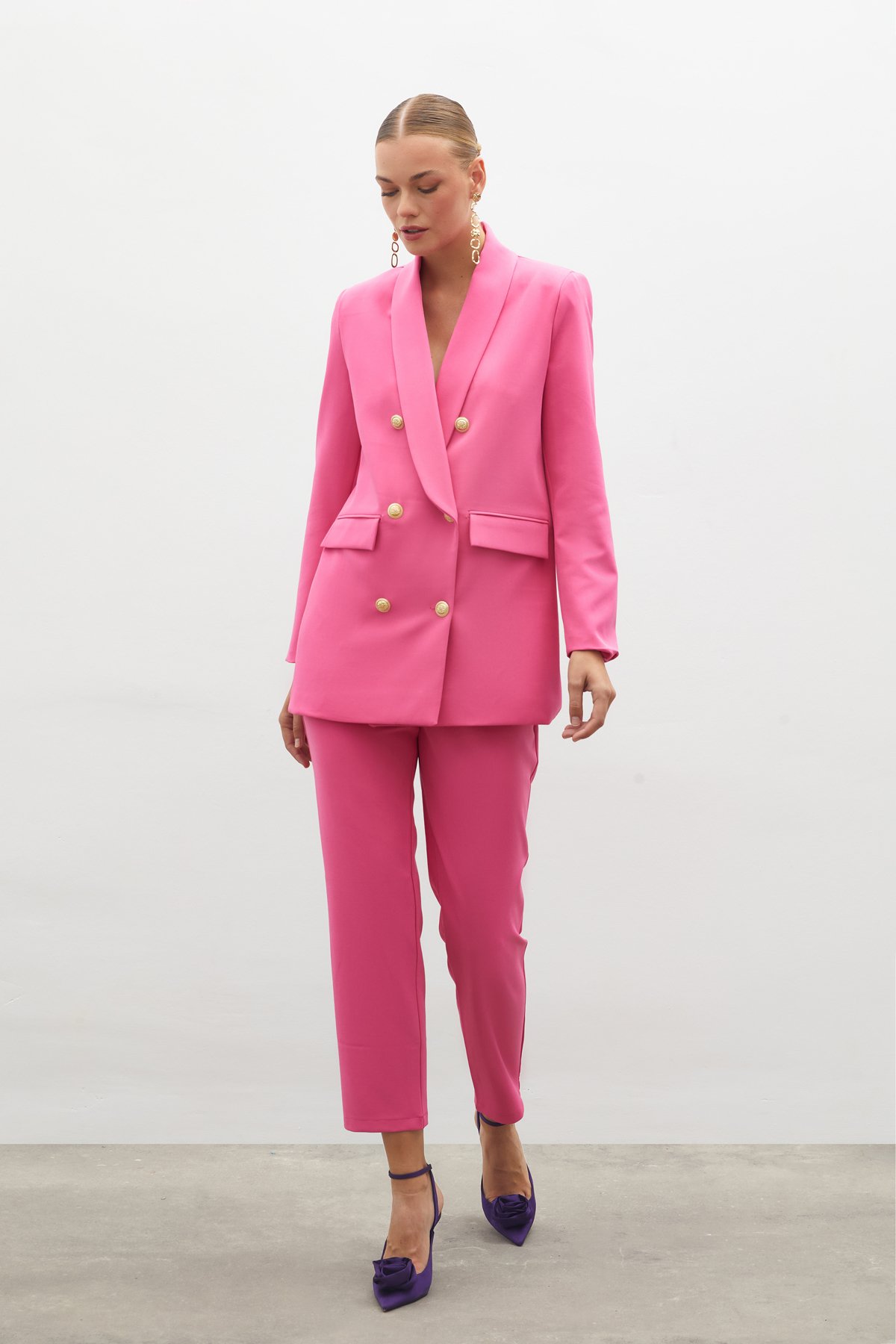 Korsaj Detaylı Pantolon - PEMBE