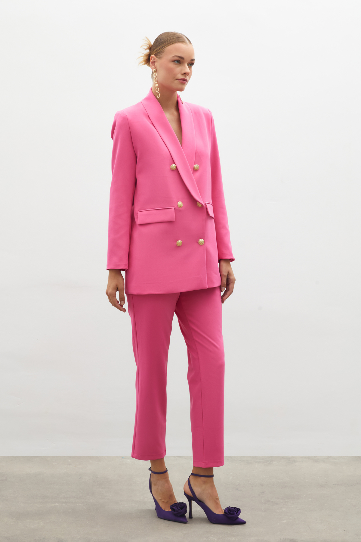 Korsaj Detaylı Pantolon - PEMBE