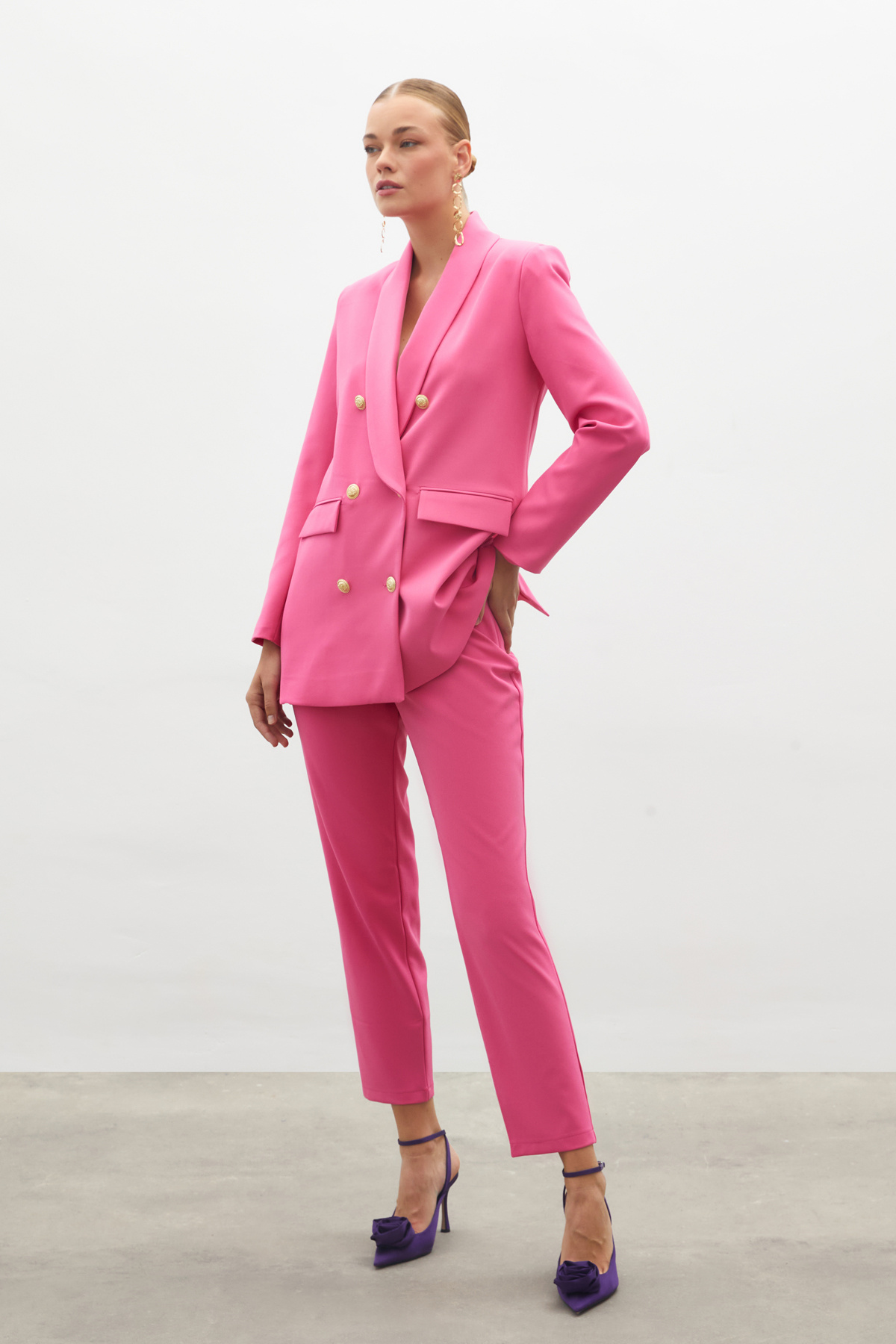 Korsaj Detaylı Pantolon - PEMBE