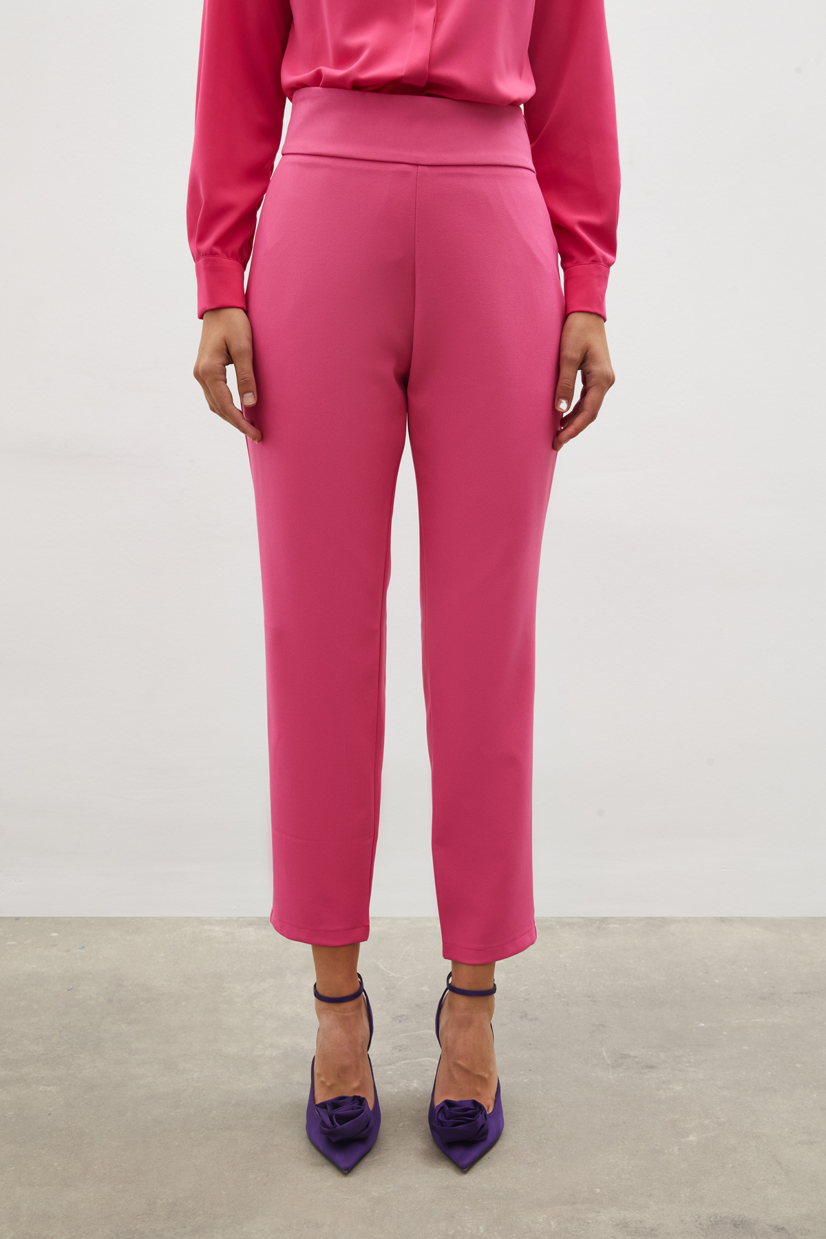 Korsaj Detaylı Pantolon - PEMBE