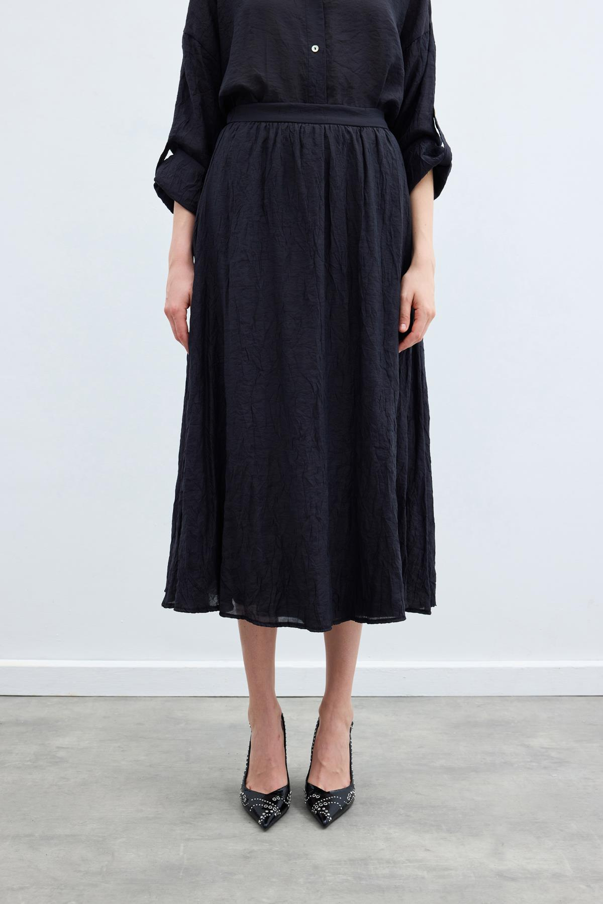 Kraşlı Kloş  Etek - Antrasit